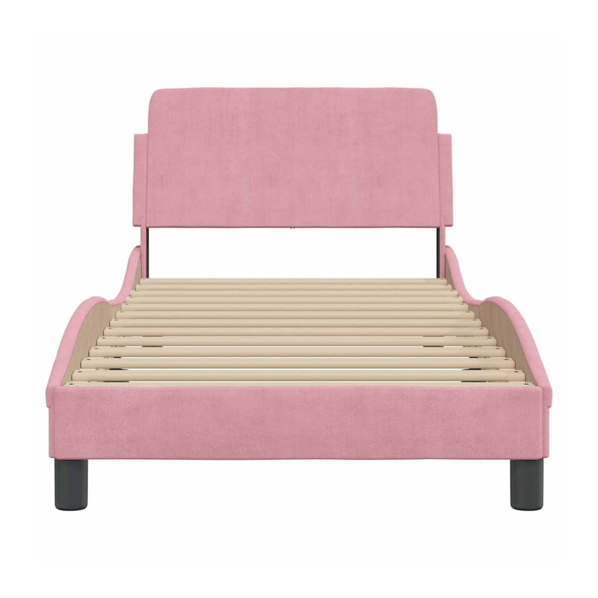 Vidaxl Polsterbett mit Kopfteil aus Samt in Rosa, B/T/H: 90 x 190 cm - Bild 3