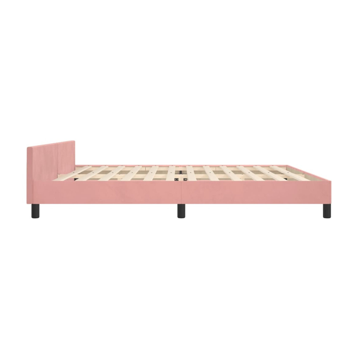 Vidaxl Polsterbett mit Kopfteil aus Samt, Rosa, B/T: 200 x 200 cm - Bild 2