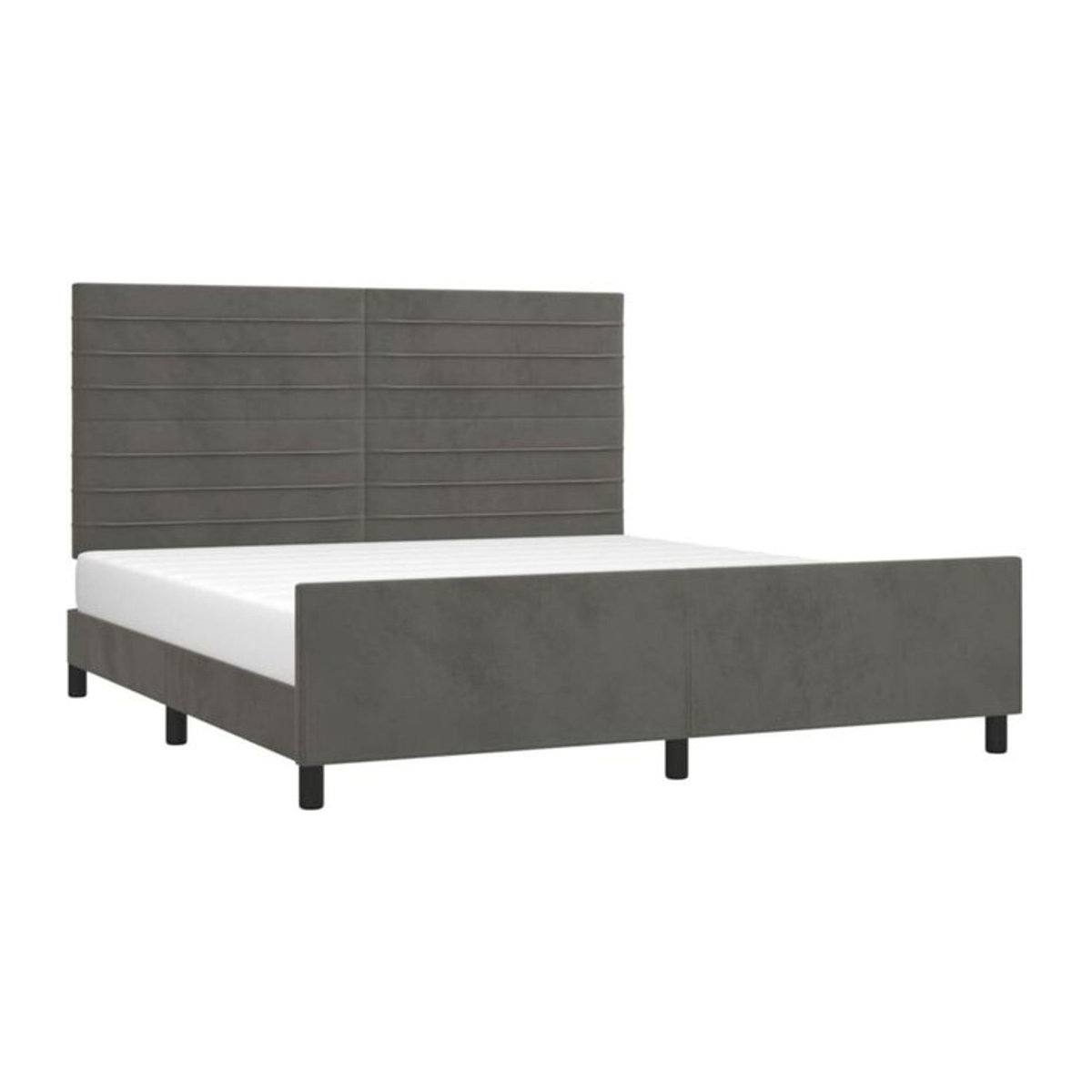 Vidaxl Polsterbett mit Kopfteil aus Samt und Massivholz in Anthrazit, B/T: 180 x 200 cm - Bild 1