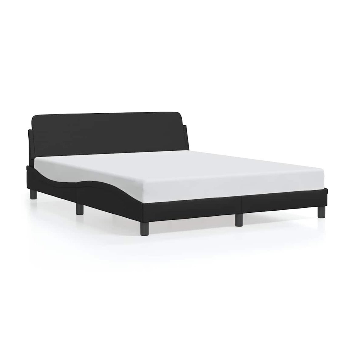 Vidaxl Polsterbett mit Kopfteil in Schwarz aus Kunstleder, B/T: 160 x 200 cm - Bild 2