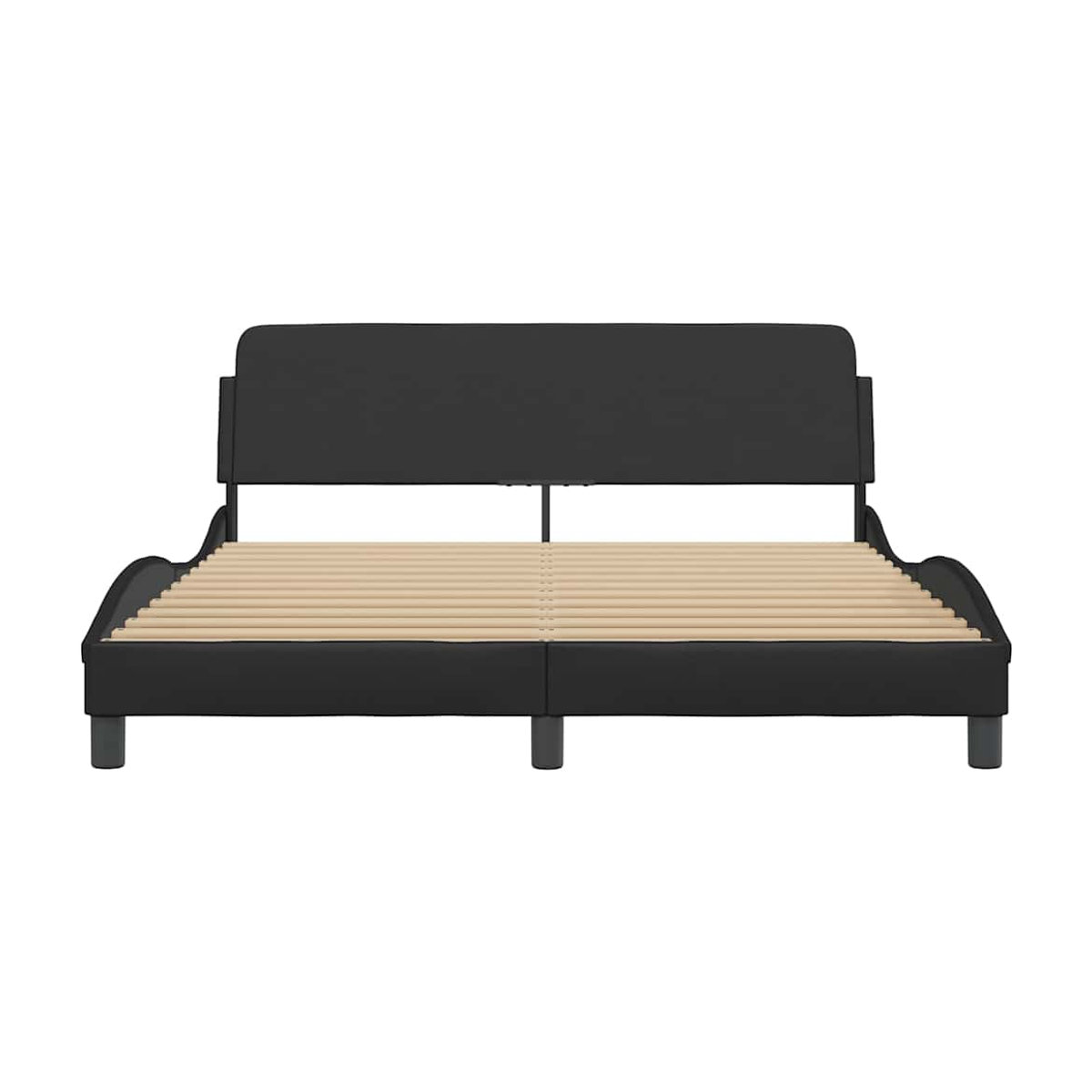 Vidaxl Polsterbett mit Kopfteil in Schwarz aus Kunstleder, B/T: 160 x 200 cm - Bild 3