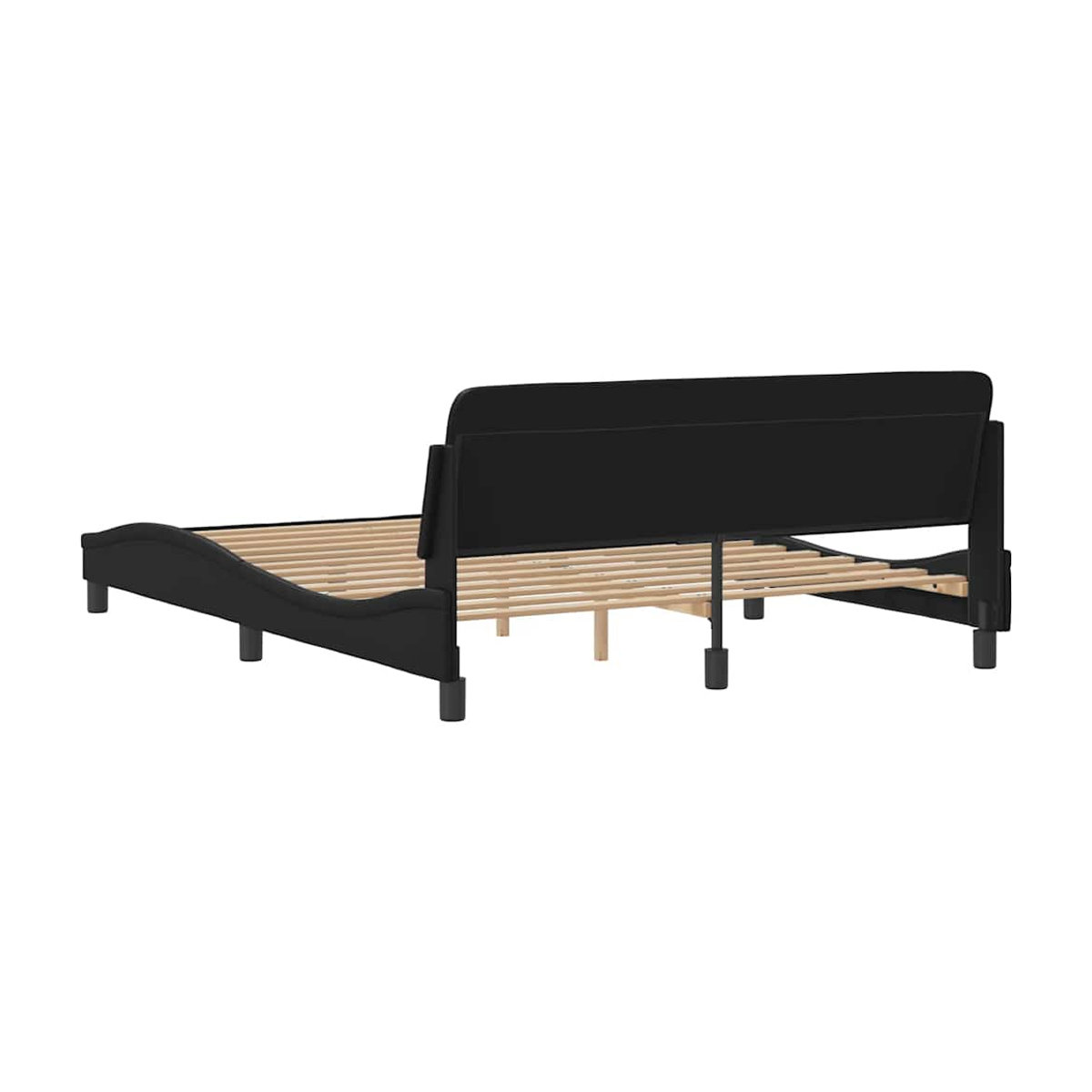 Vidaxl Polsterbett mit Kopfteil in Schwarz aus Kunstleder, B/T: 160 x 200 cm - Bild 5