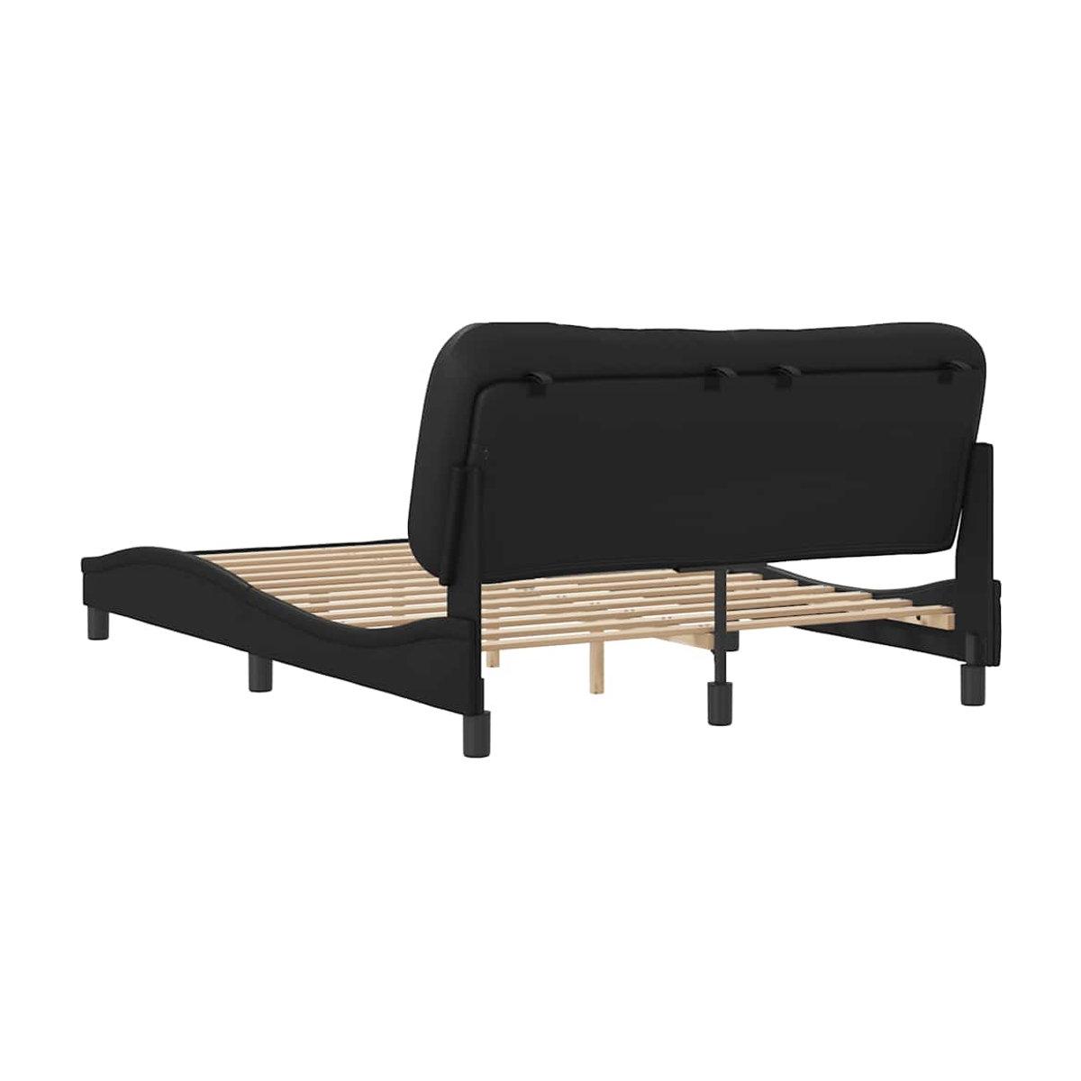 Vidaxl Polsterbett mit Kopfteil in Schwarz aus Kunstleder und Holzwerkstoff, B: 140 cm, L: 190 cm - Bild 5
