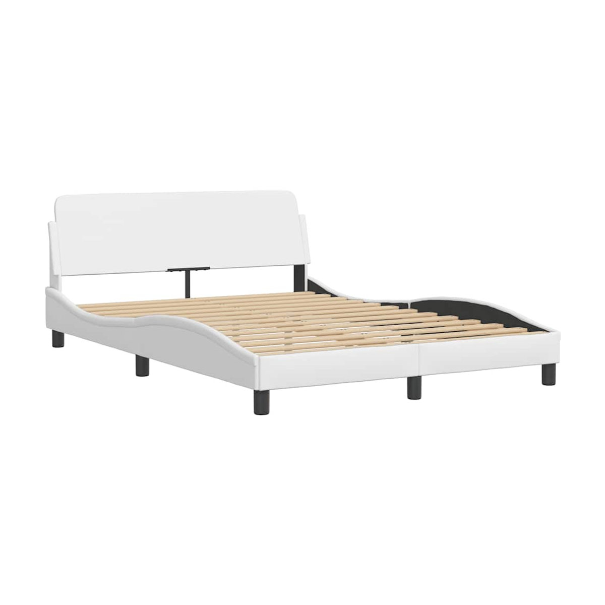 Vidaxl Polsterbett mit Kopfteil in Weiß mit Kunstlederbezug, B: 140 cm, L: 200 cm - Bild 2