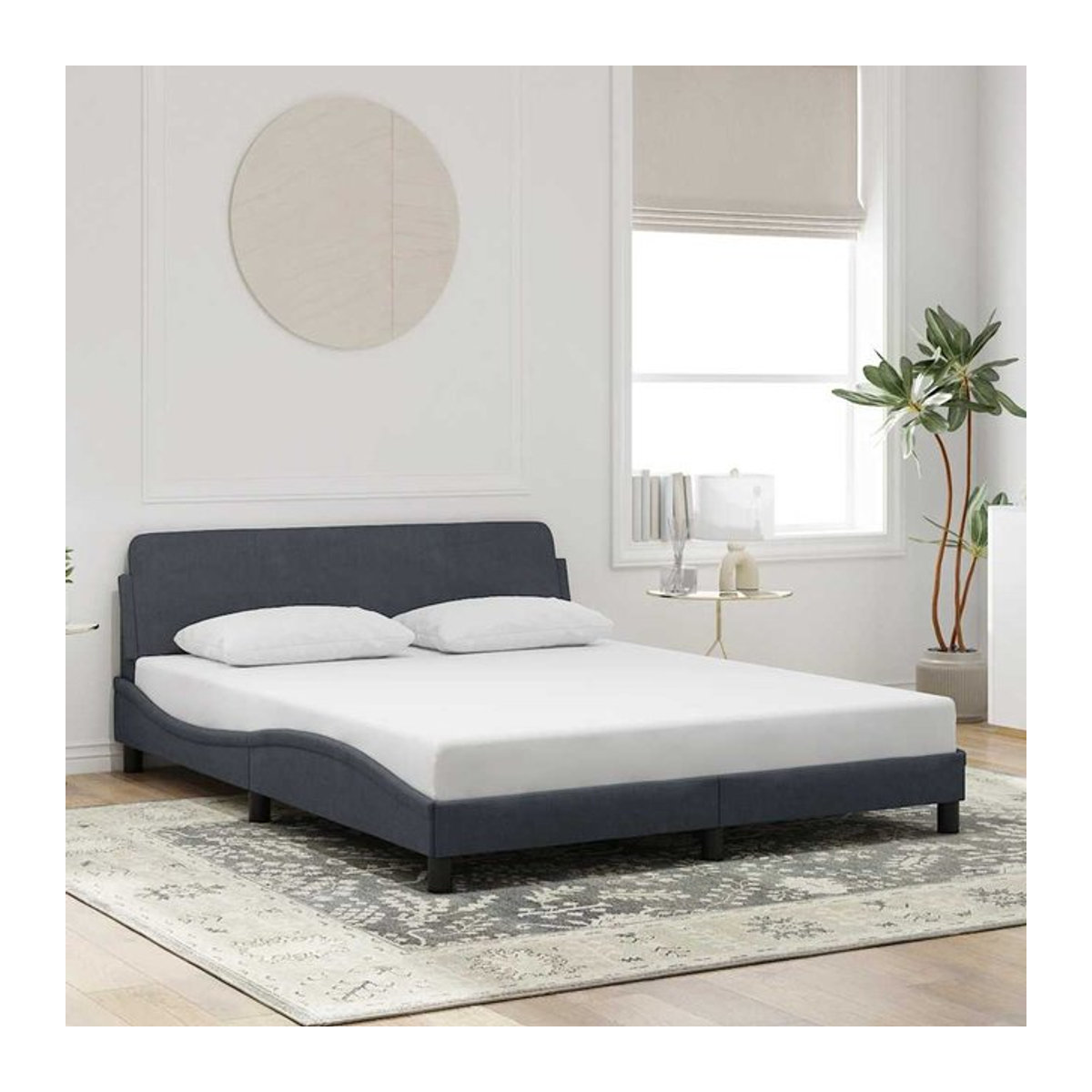 Vidaxl Polsterbett Modern in Anthrazit aus Samt, B/T: 160 x 200 cm - Bild 1