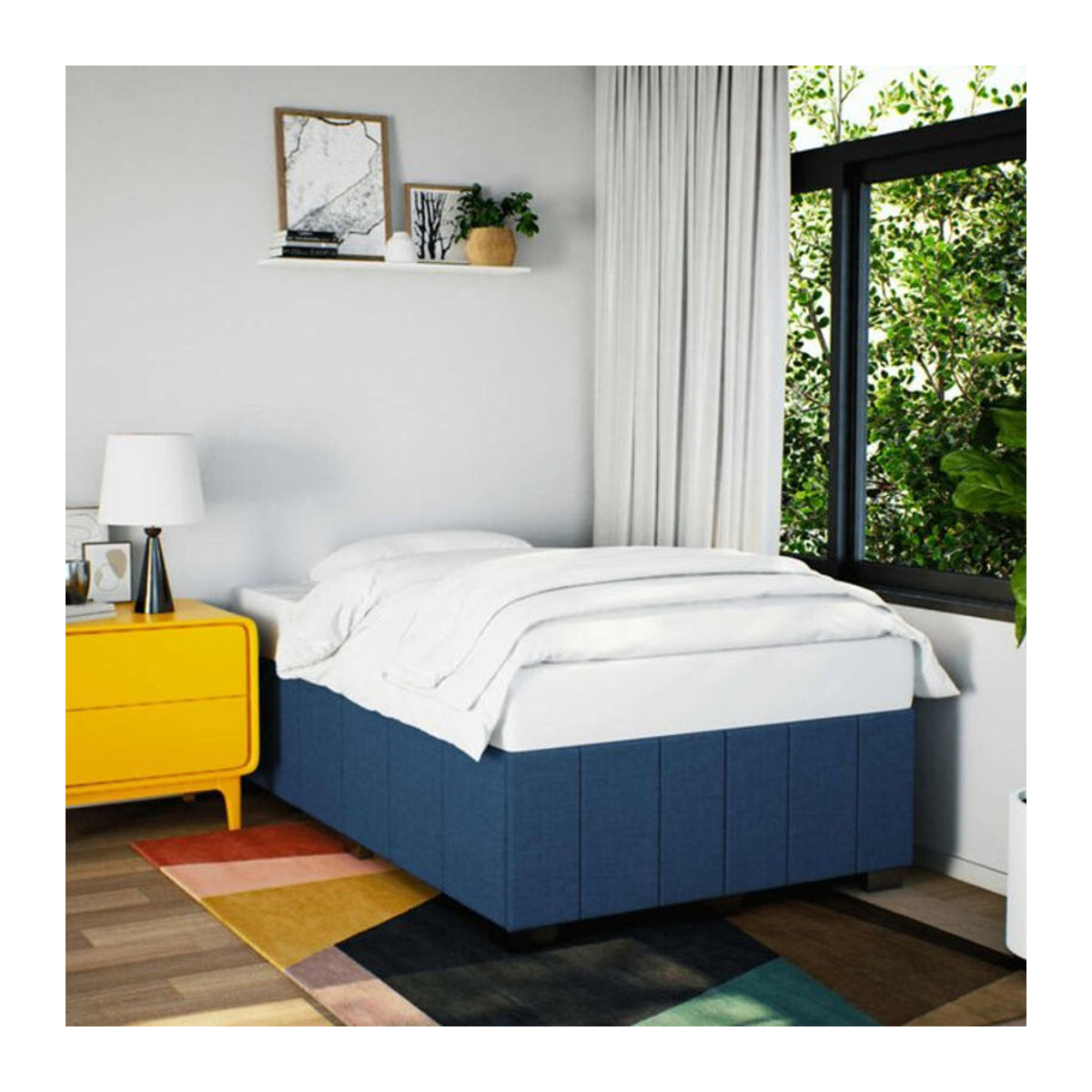 VIDAXL Polsterbett Modern in Blau aus Stoff und Kiefer, B/T: 120 x 200 cm - Bild 1