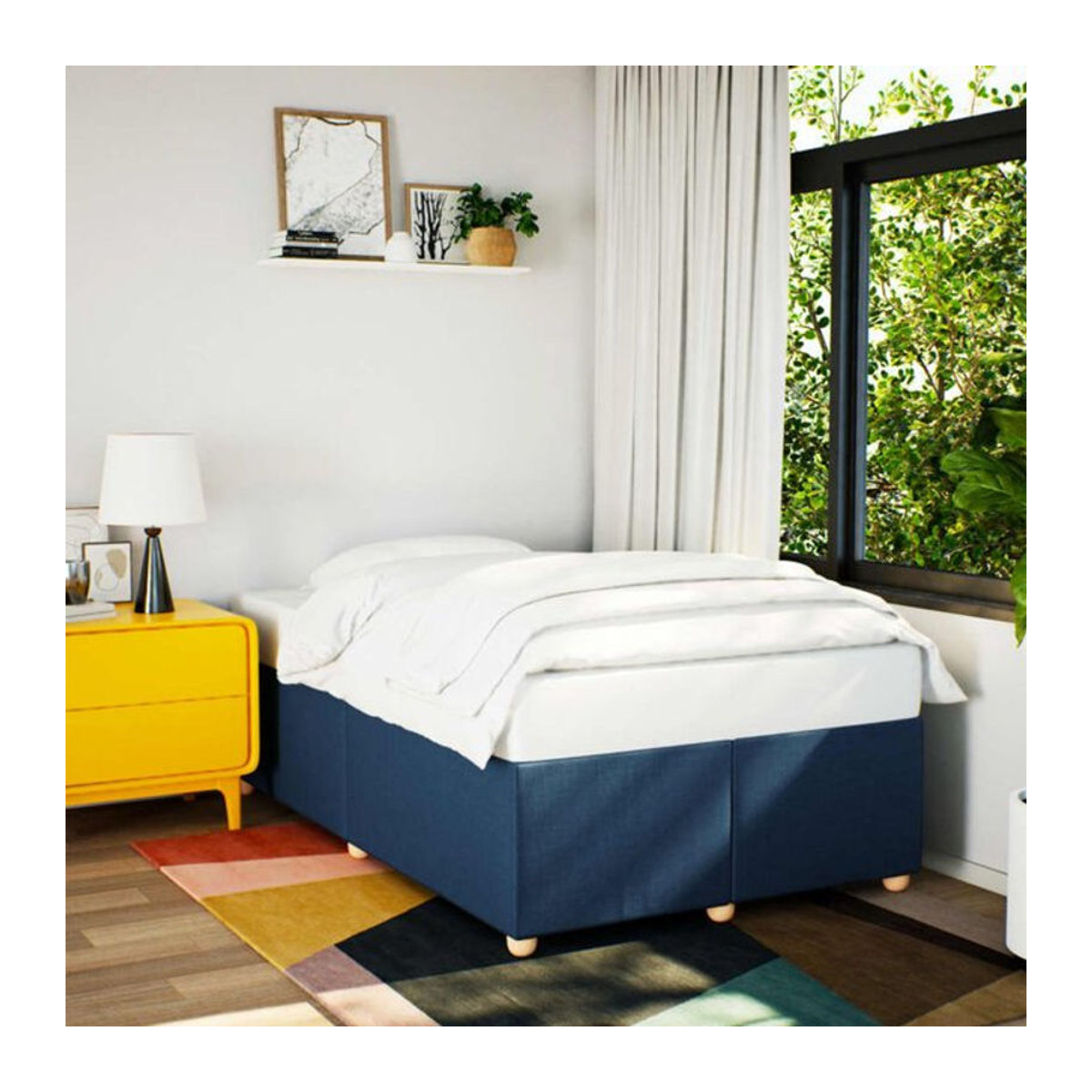 VIDAXL Polsterbett Modern in Blau aus Stoff und Kiefer, B/T: 120 x 200 cm - Bild 1