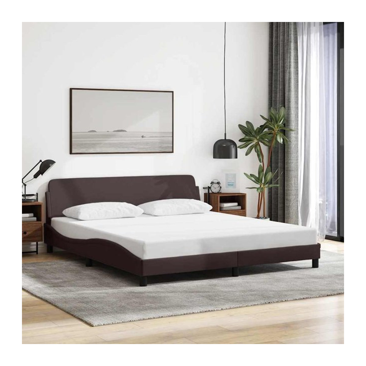 Vidaxl Polsterbett Modern in Braun aus Stoff, B/T: 160 x 200 cm - Bild 1