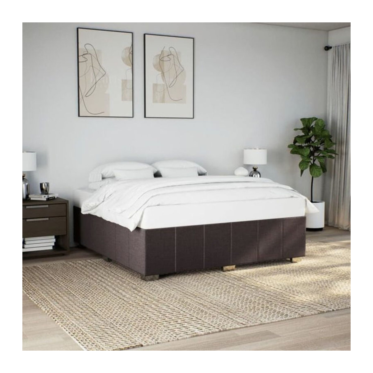 VIDAXL Polsterbett Modern in Braun aus Stoff und Holzwerkstoff, B/T: 180 x 200 cm - Bild 1