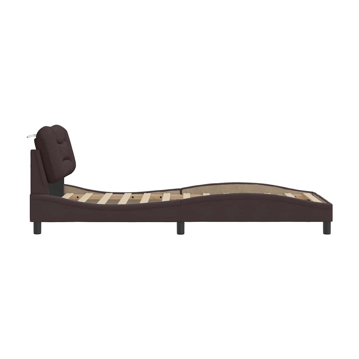 Vidaxl Polsterbett Modern in Braun aus Stoff und Holzwerkstoff, B/T/H: 90 x 200 cm - Bild 1