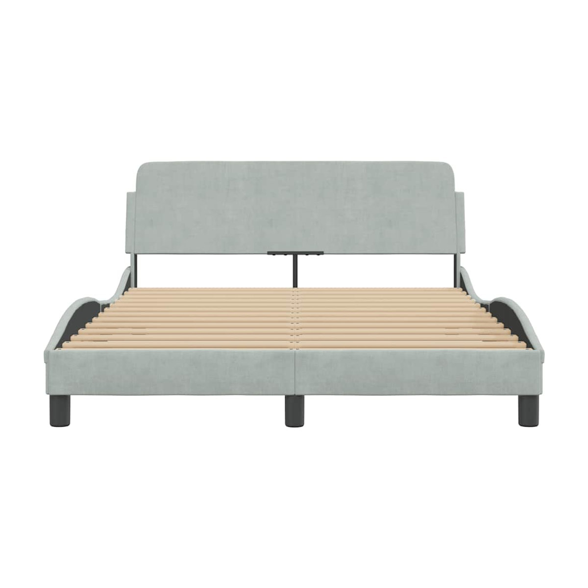 Vidaxl Polsterbett Modern in Grau aus Samt, B/T/H: 140 x 200 cm - Bild 2