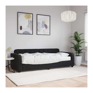 vidaxl Polsterbett Tagesbett mit Matratze aus Samt und Metall in Schwarz B/T/H: 200 x 80 x 91 cm