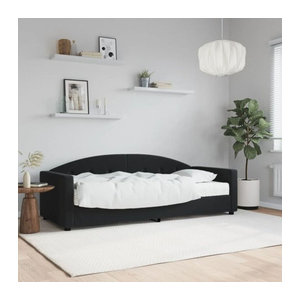 vidaxl Polsterbett Tagesbett mit Matratze aus Samt und Metall, Schwarz, B: 80 cm, L: 200 cm