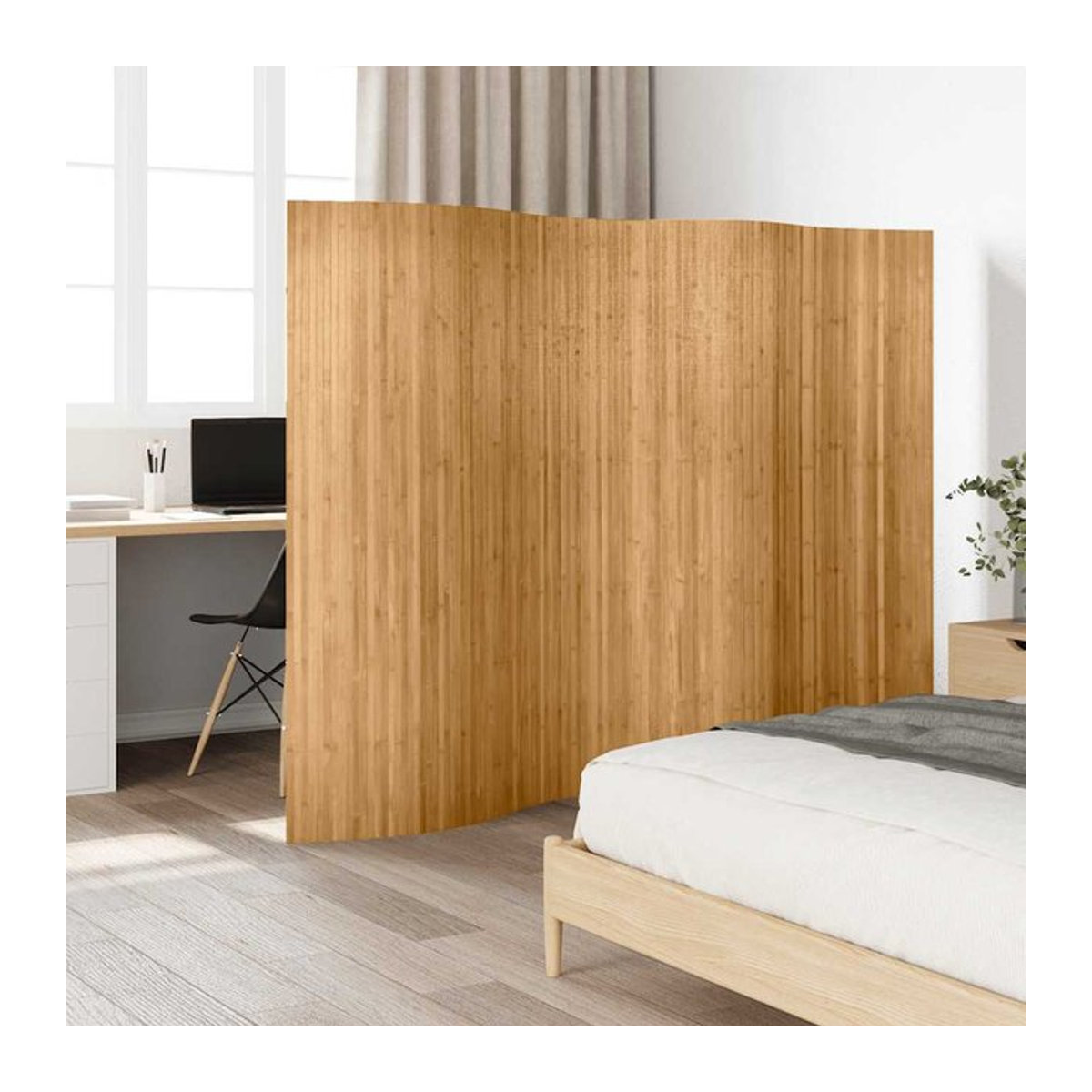 VIDAXL Raumteiler aus natürlichem Bambus in Grün und Braun, beweglicher Klappblock als Sichtschutz und Trennwand, Höhe: 250 cm - Bild 1