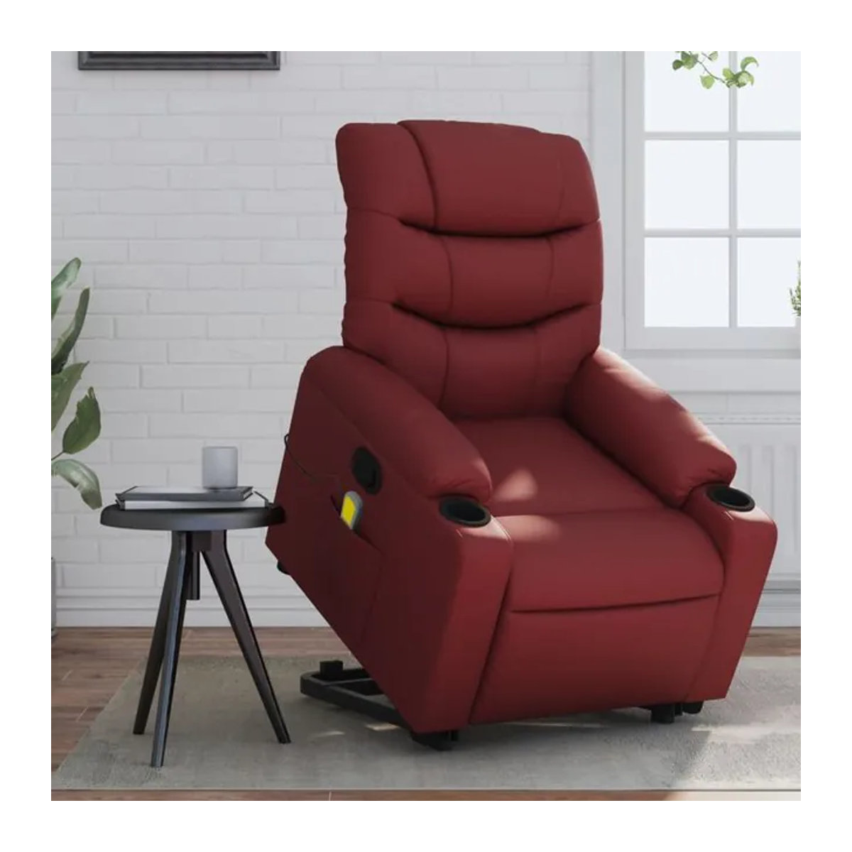Vidaxl Relaxsessel als Aufstehhilfe und Massagesessel in Rot aus Kunstleder - Bild 1
