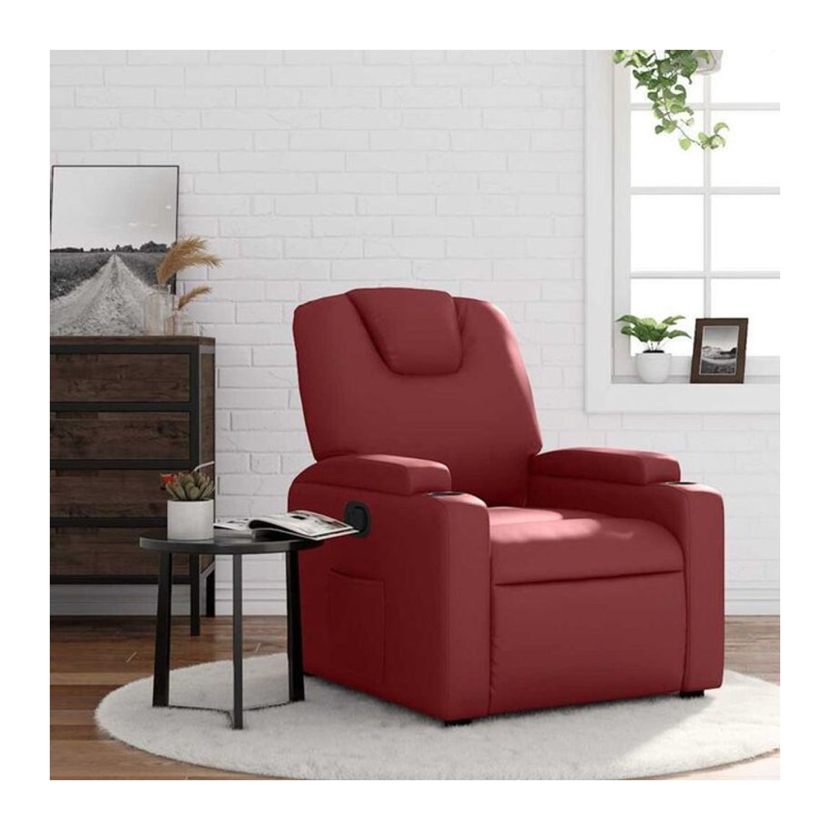 vidaxl Relaxsessel aus Kunstleder in Rot im modernen Design - Bild 1