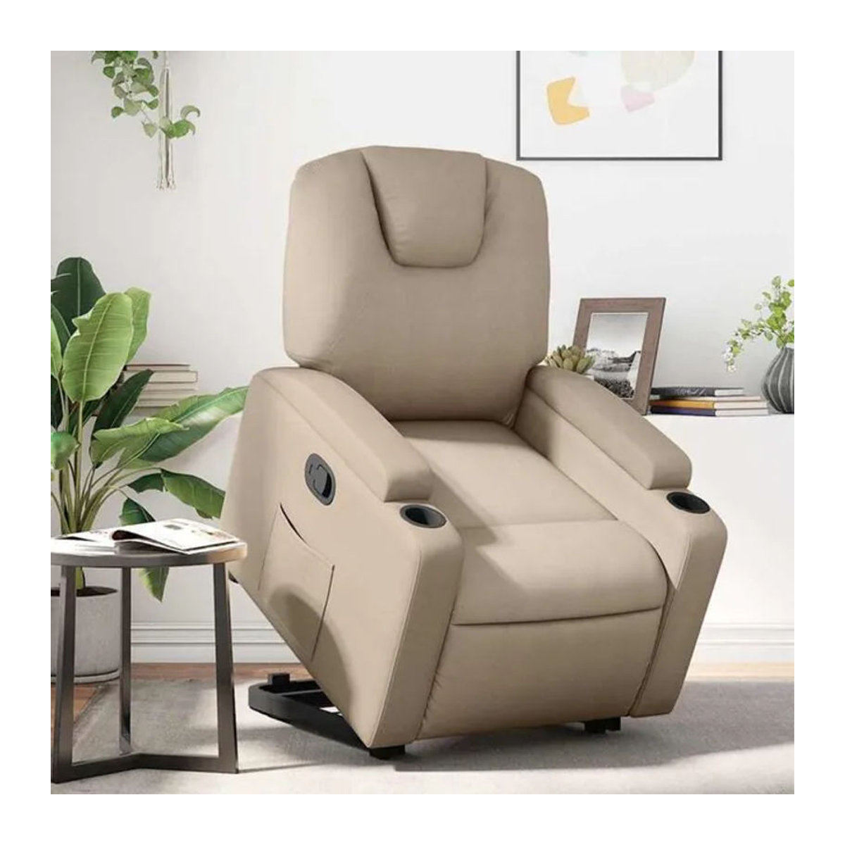 vidaxl Relaxsessel mit Aufstehhilfe aus Kunstleder in Braun/Beige - Bild 1