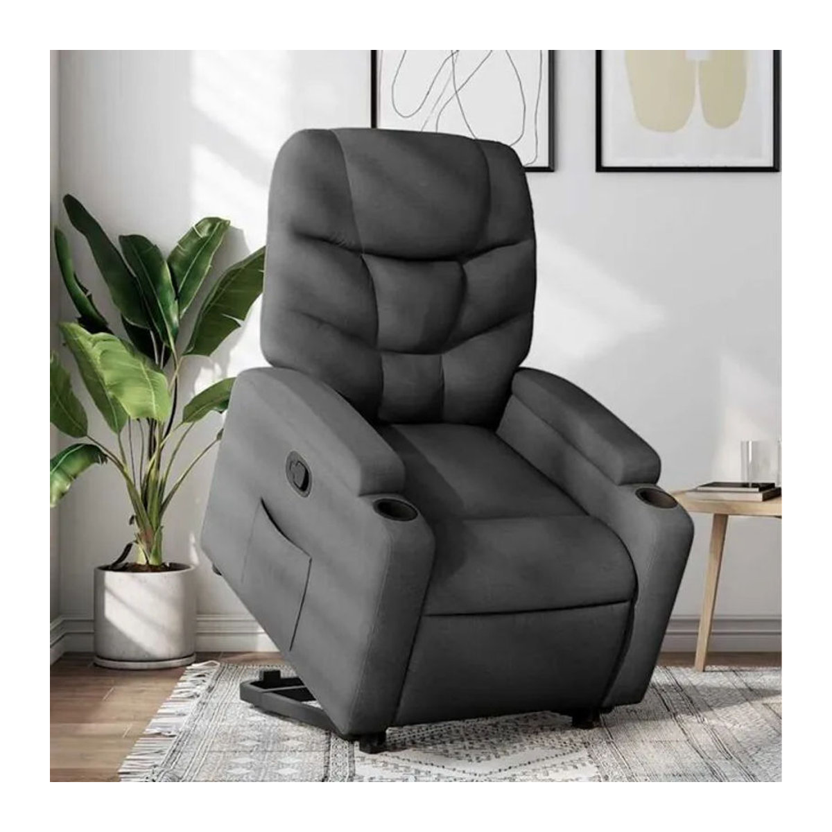 Vidaxl Relaxsessel mit Aufstehhilfe aus Stoff in Anthrazit/Grau - Bild 1