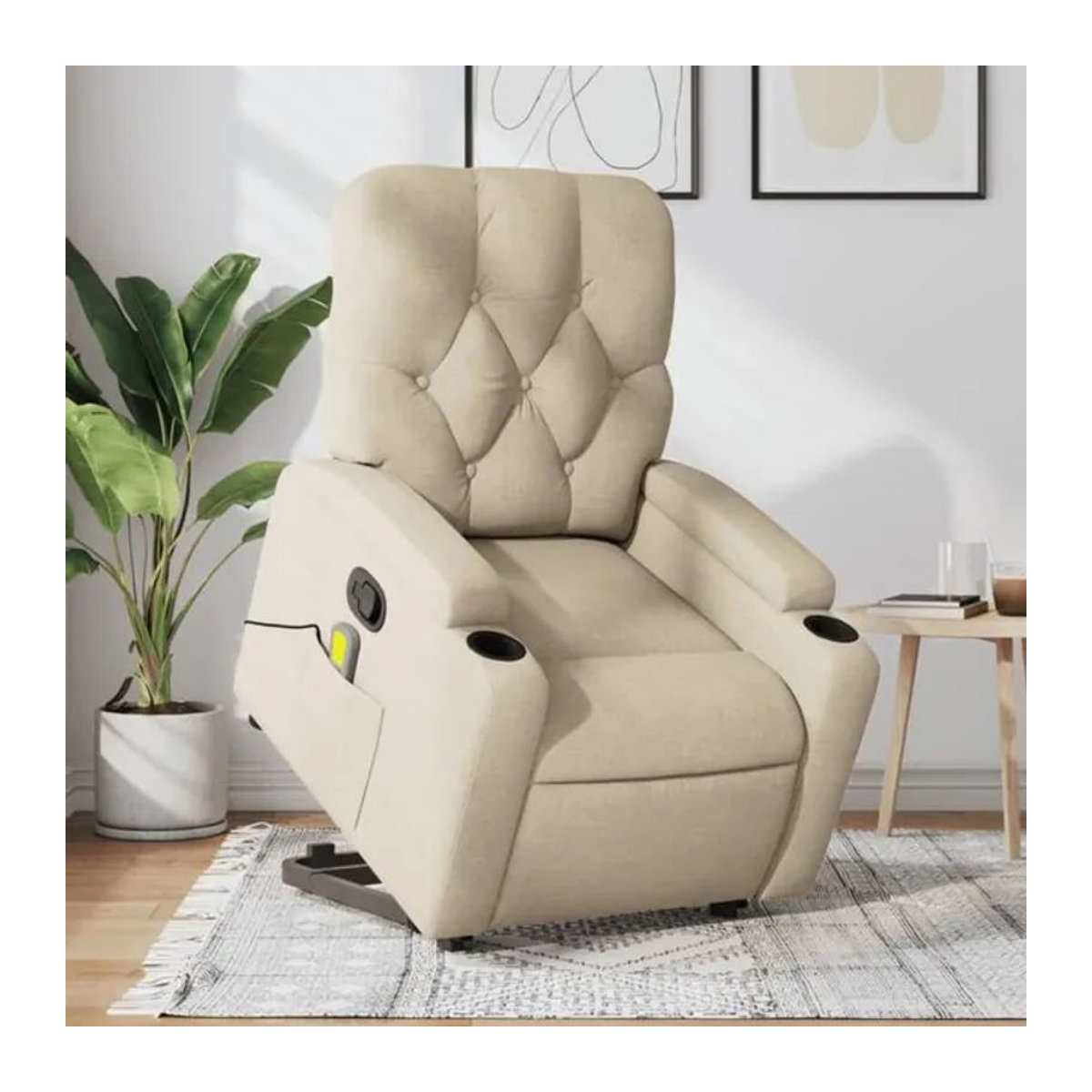vidaxl Relaxsessel mit Aufstehhilfe aus Stoff in Beige - Bild 1
