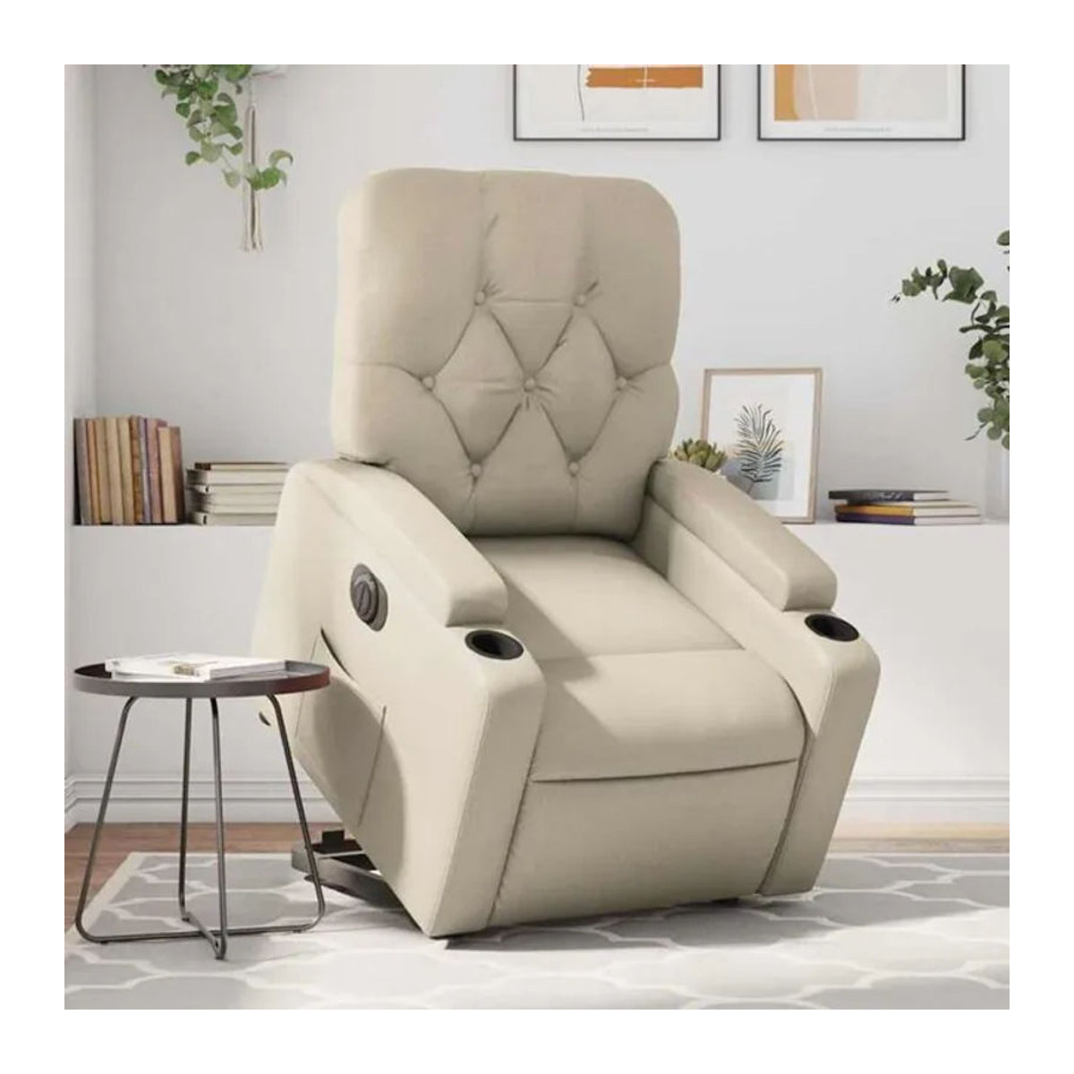 Vidaxl Relaxsessel mit elektrischer Aufstehhilfe aus Kunstleder in Beige - Bild 1