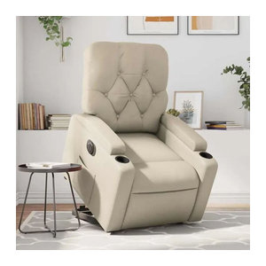 Vidaxl Relaxsessel mit elektrischer Aufstehhilfe aus Kunstleder in Beige