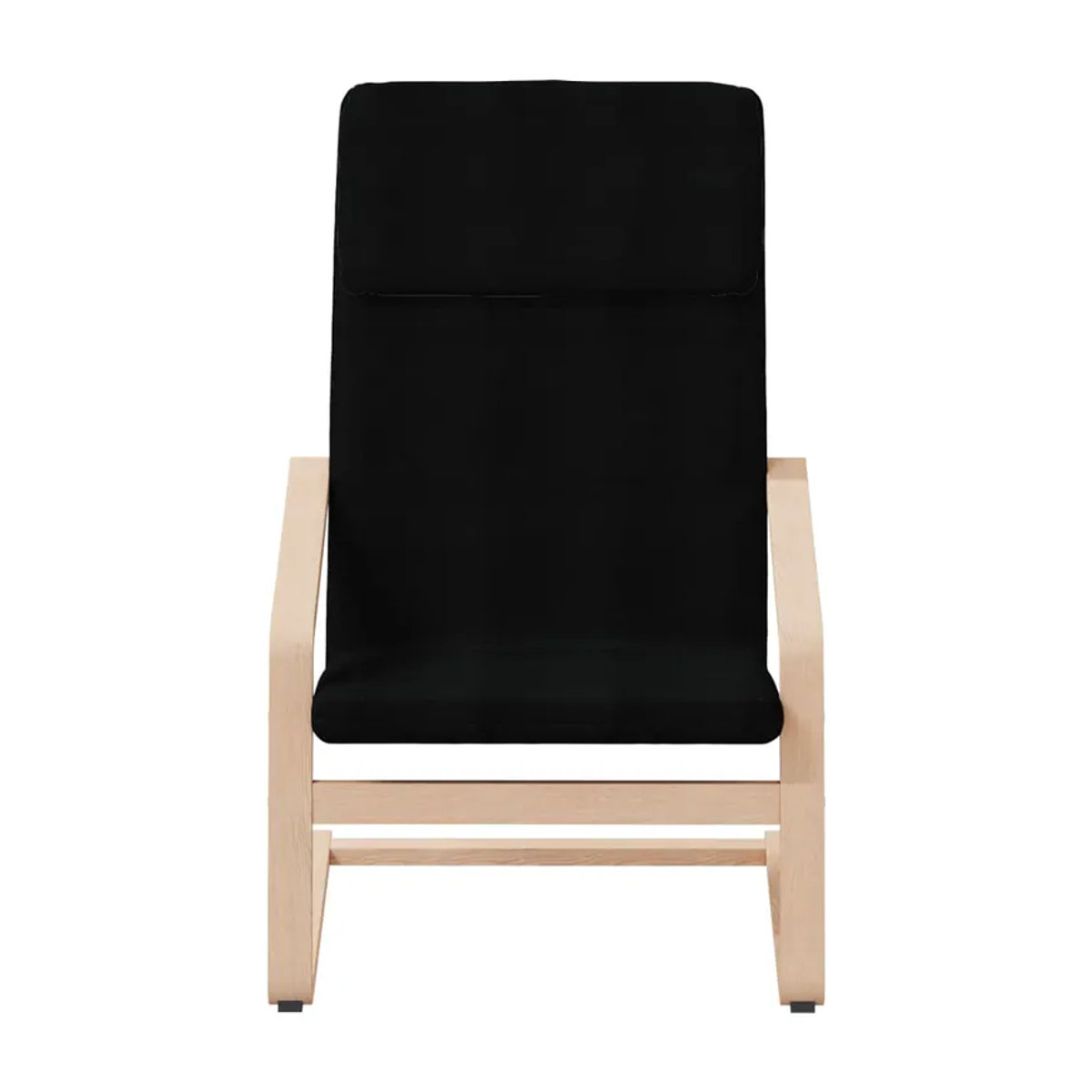 Vidaxl Relaxsessel mit Fußhocker in Schwarz, modern und skandinavisch im Design, stoffbezogen mit Massivholz - Bild 2