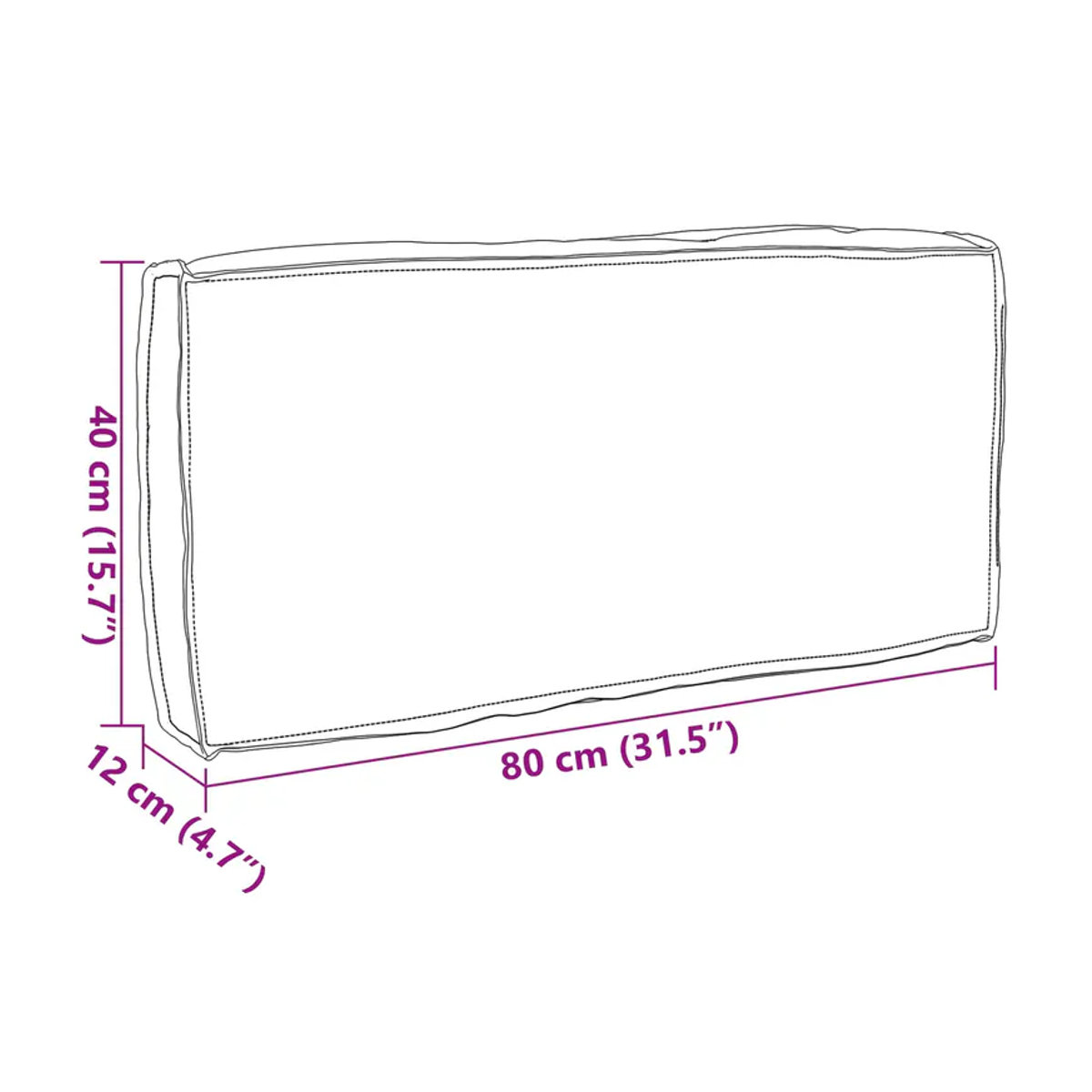 VIDAXL Rückenlehnenkissen aus Oxford-Stoff in Grau, B/B/H: 80 x 40 x 12 cm - Bild 5