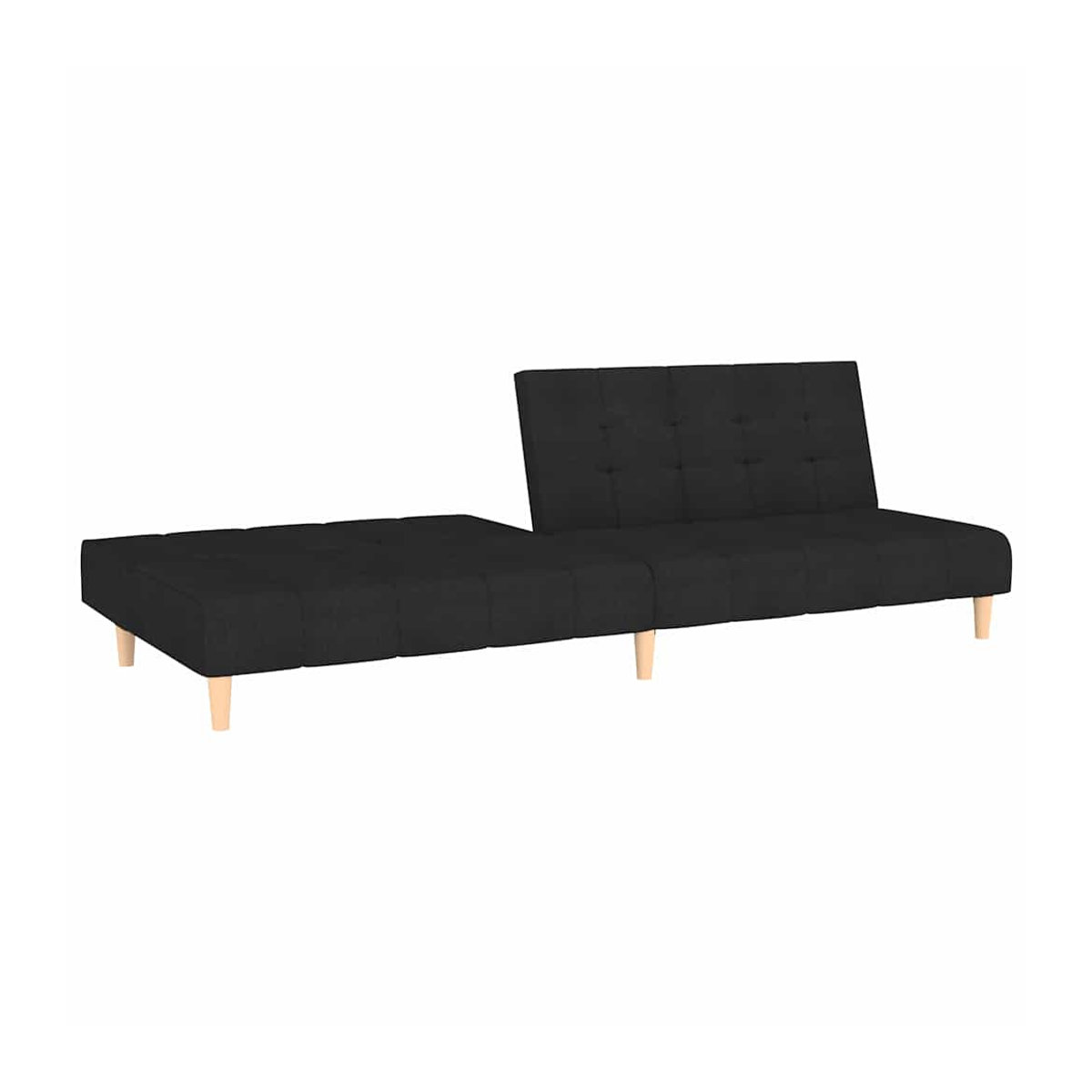 Vidaxl Schlafsofa 2-Sitzer in Schwarz mit Stoffbezug im modernen Design - Bild 3