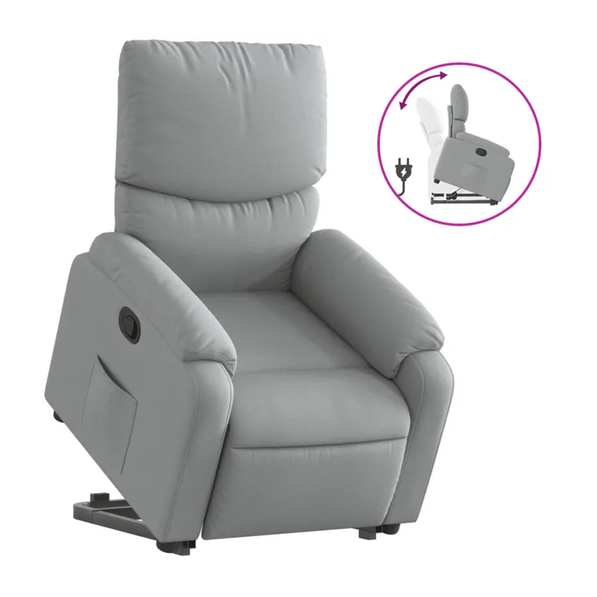 Vidaxl Schlafsofa Aufstehsessel in Grau mit Stoffbezug im modernen Design - Bild 4
