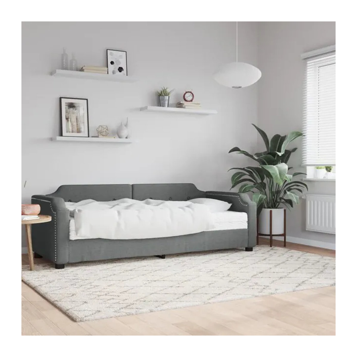 Vidaxl Schlafsofa in Grau aus Stoff mit Schlaffunktion, B/T/H: 90 x 200 cm - Bild 1