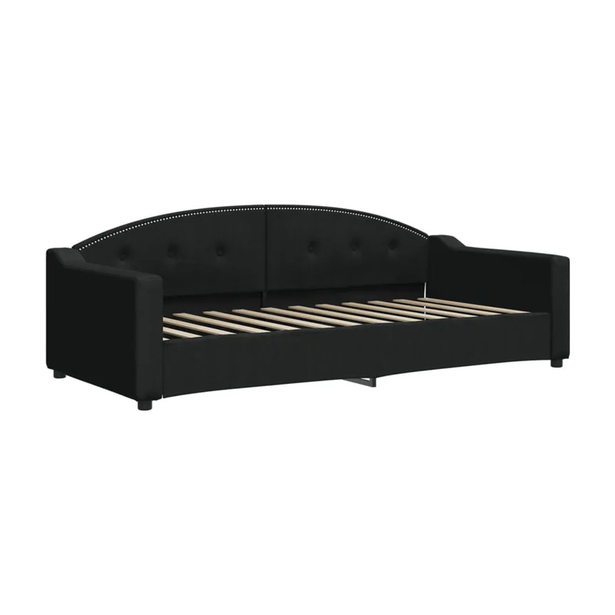 Vidaxl Schlafsofa in Schwarz mit Schlaffunktion und Stoffbezug, B: 90 cm, L: 200 cm - Bild 3