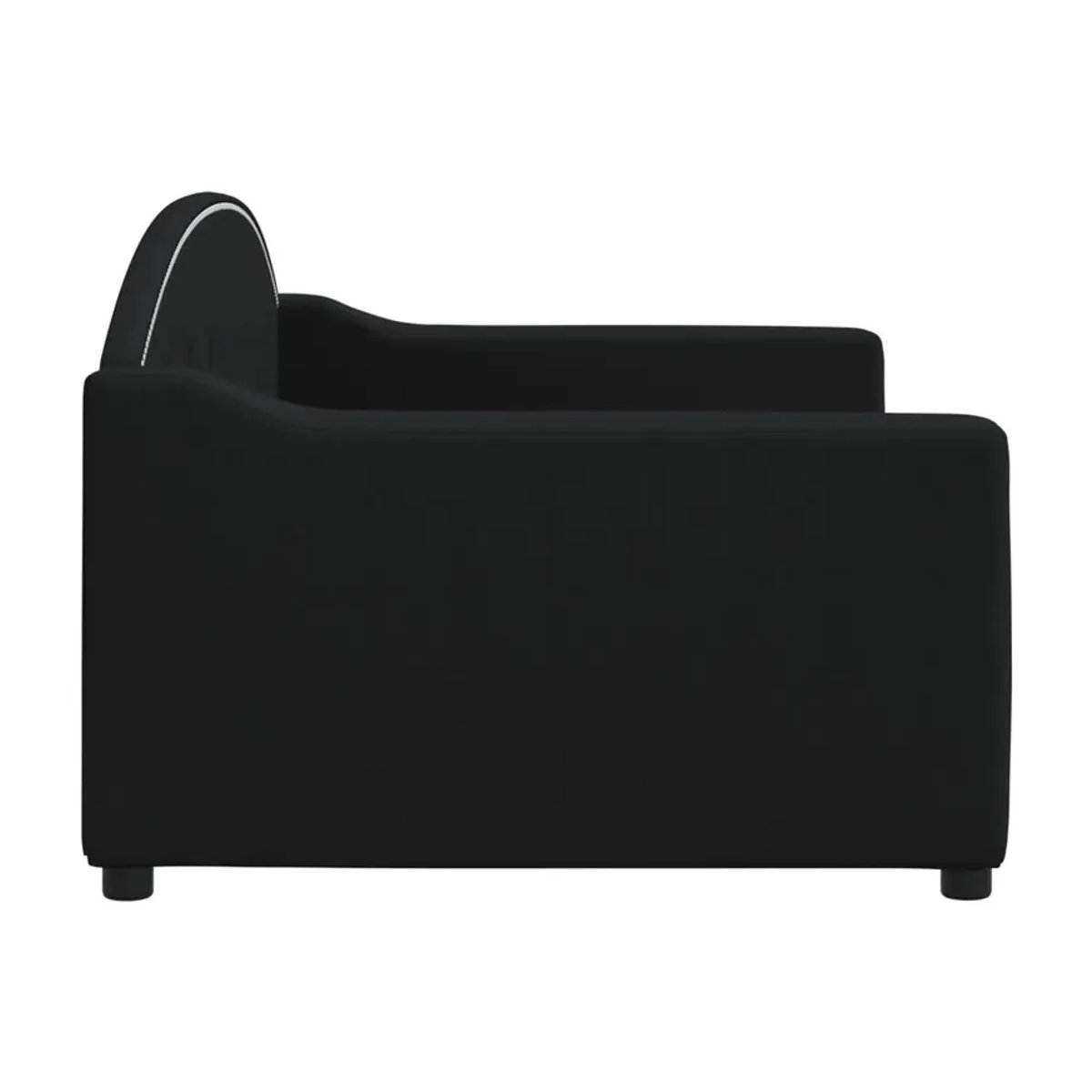 Vidaxl Schlafsofa in Schwarz mit Schlaffunktion und Stoffbezug, B: 90 cm, L: 200 cm - Bild 4