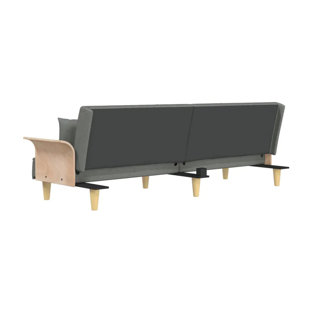 Vidaxl Schlafsofa mit Armlehnen in Grau, stoffbezogen und modern - Bild 2