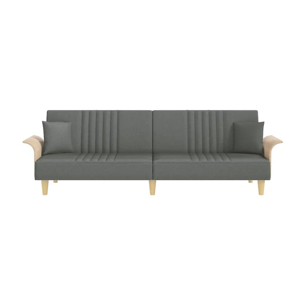 Vidaxl Schlafsofa mit Armlehnen in Grau, stoffbezogen und modern - Bild 3