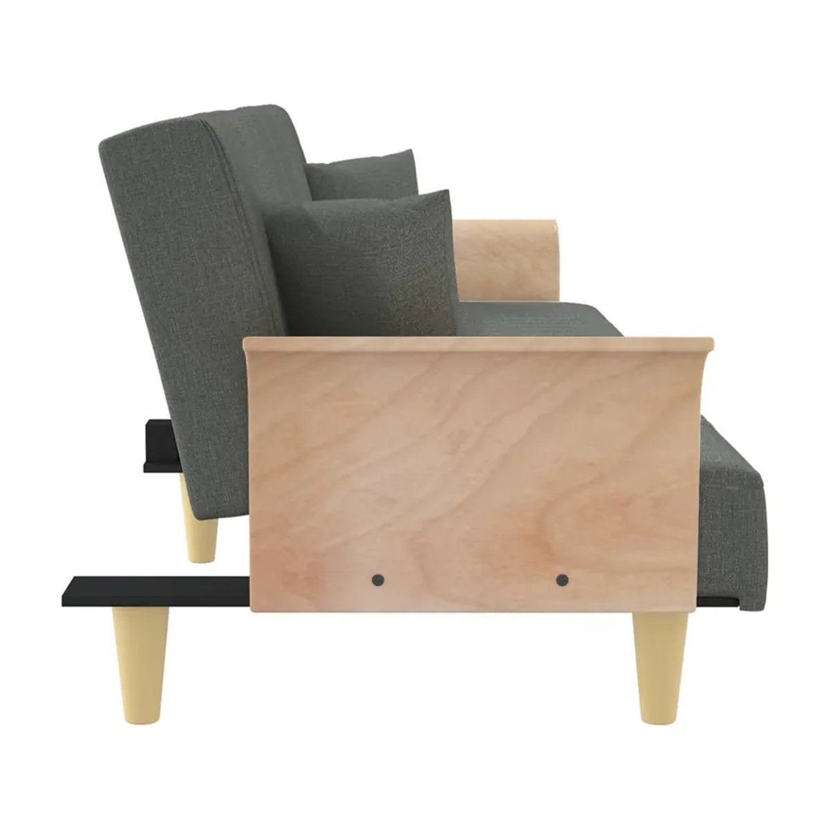 Vidaxl Schlafsofa mit Armlehnen in Grau, stoffbezogen und modern - Bild 4