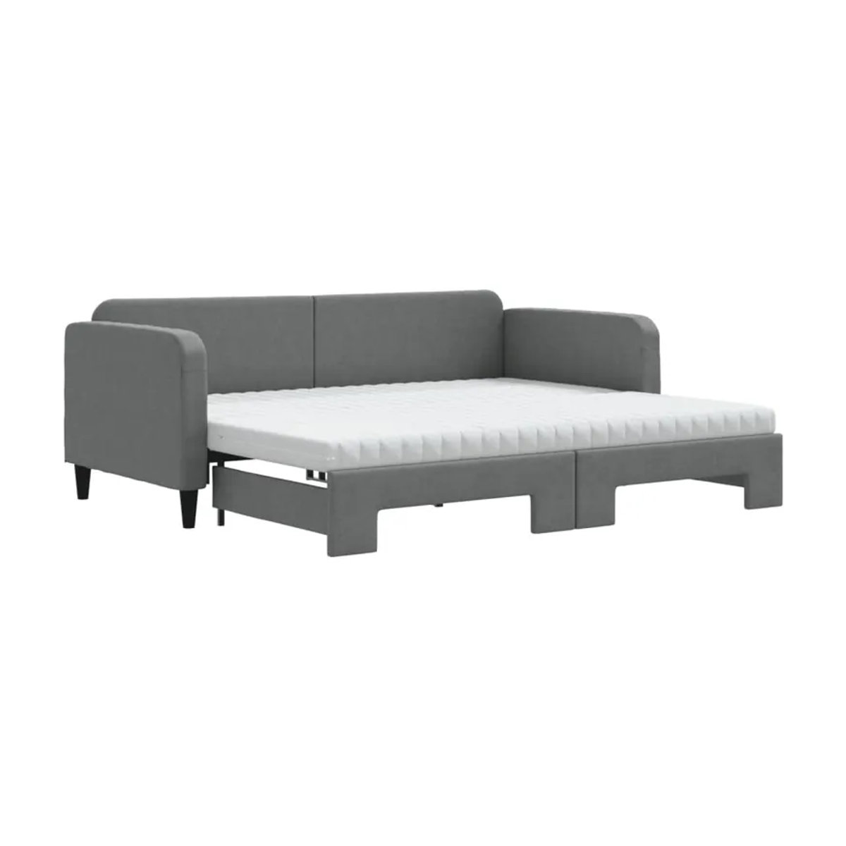 Vidaxl Schlafsofa mit Matratze in Dunkelgrau aus Stoff, B/T/H: 90 x 200 cm - Bild 2