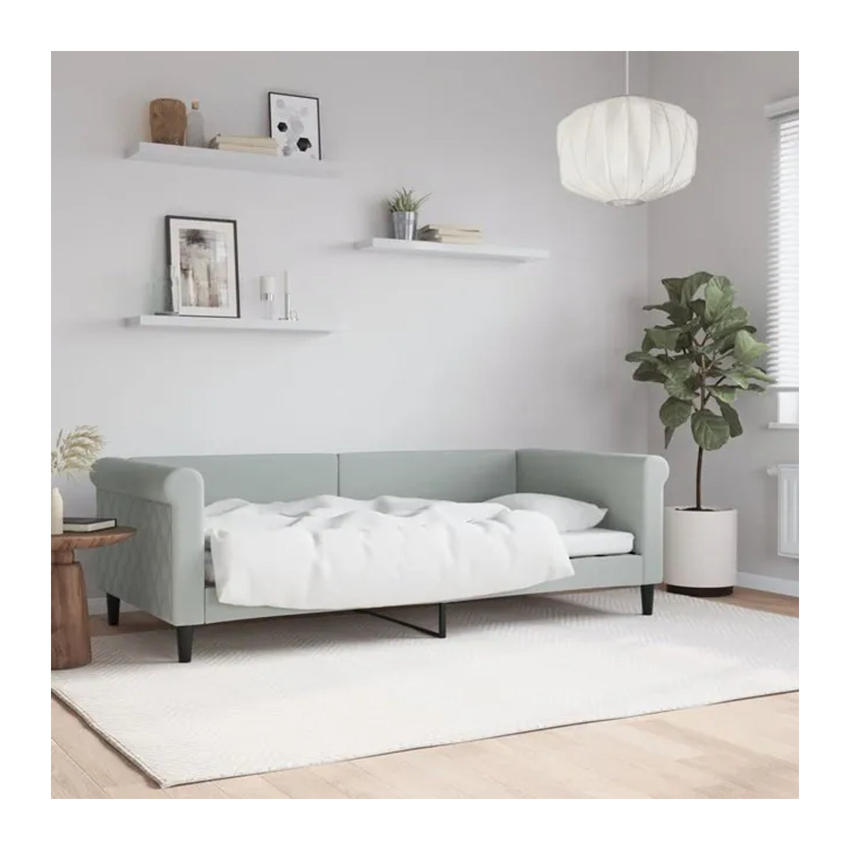 Vidaxl Schlafsofa mit Schlaffunktion aus Samt in Grau, B/T/H: 190 x 90 cm - Bild 1