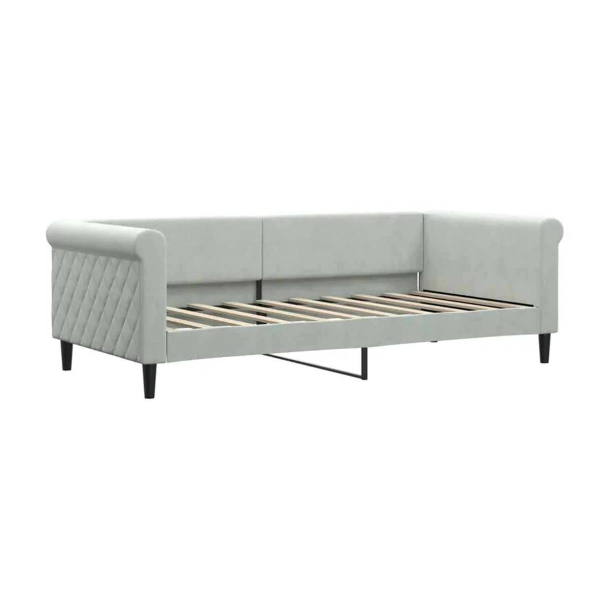 Vidaxl Schlafsofa mit Schlaffunktion aus Samt in Grau, B/T/H: 190 x 90 cm - Bild 2