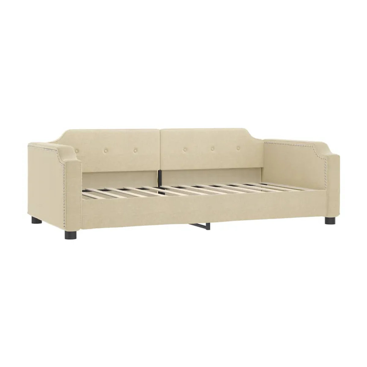 Vidaxl Schlafsofa mit Schubladen in Cremefarben aus Stoff, B/T/H: 90 x 200 cm - Bild 1