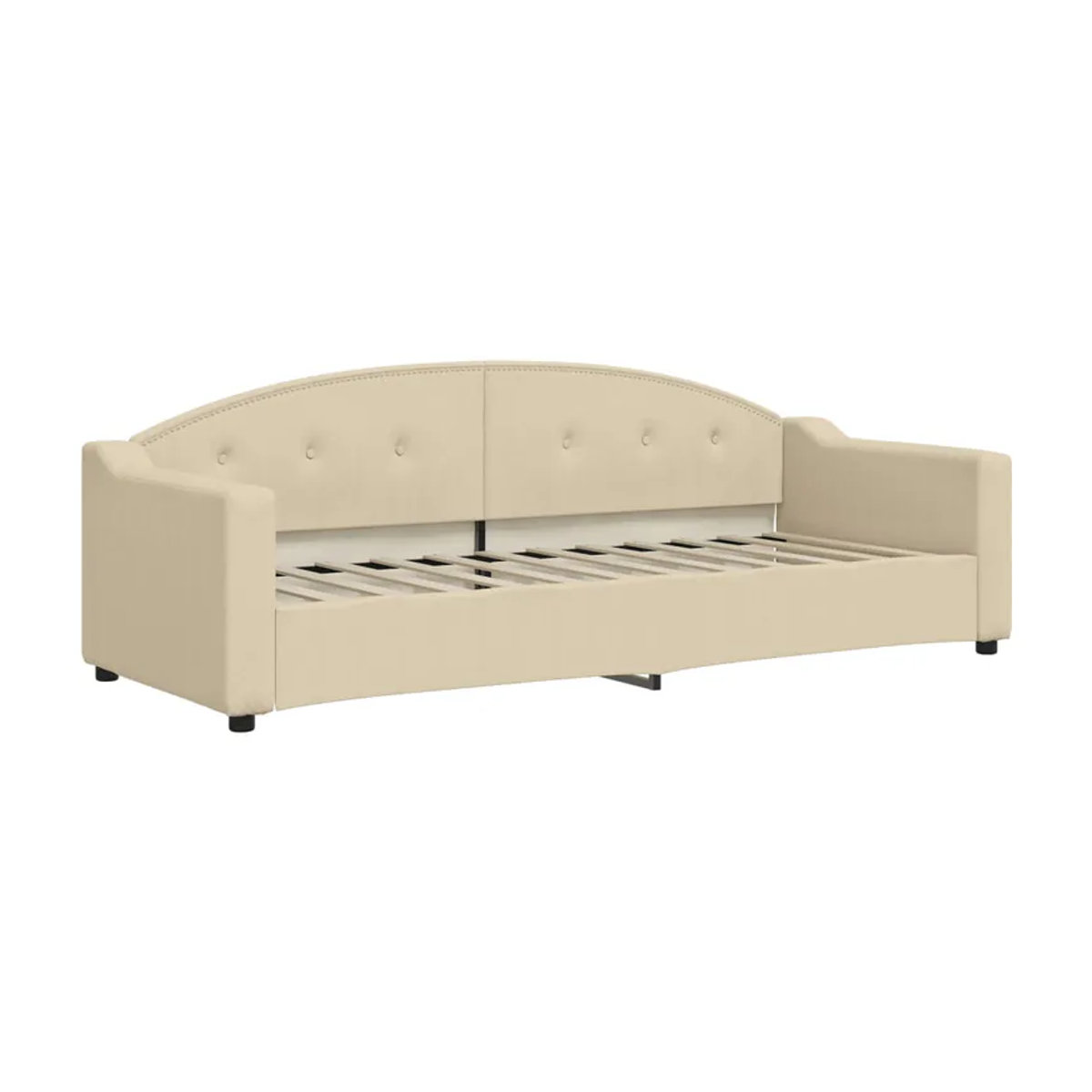 Vidaxl Schlafsofa mit Schubladen in Cremefarben aus Stoff und Holz mit Metallgestell, Breite: 80 cm, Länge: 200 cm - Bild 2