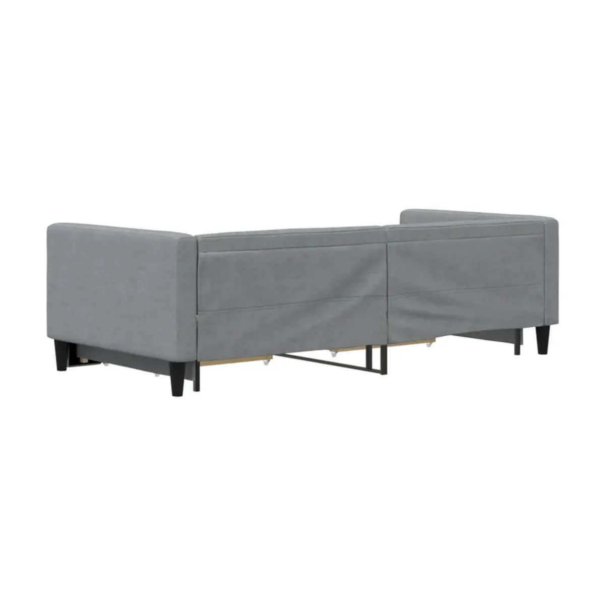 Vidaxl Schlafsofa mit Schubladen in Hellgrau aus Stoff, B/T/H: 90 x 190 cm - Bild 2