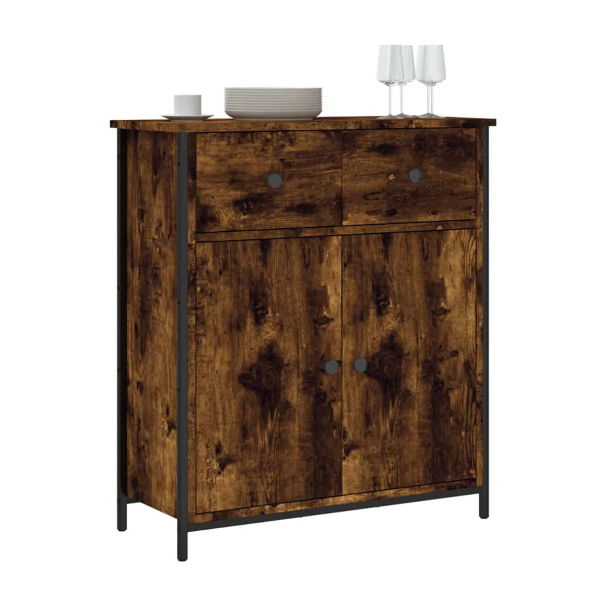 Vidaxl Schrank in Geräuchertem Eichen-Design, Braun, B/T/H: 70 x 30 x 80 cm - Bild 6
