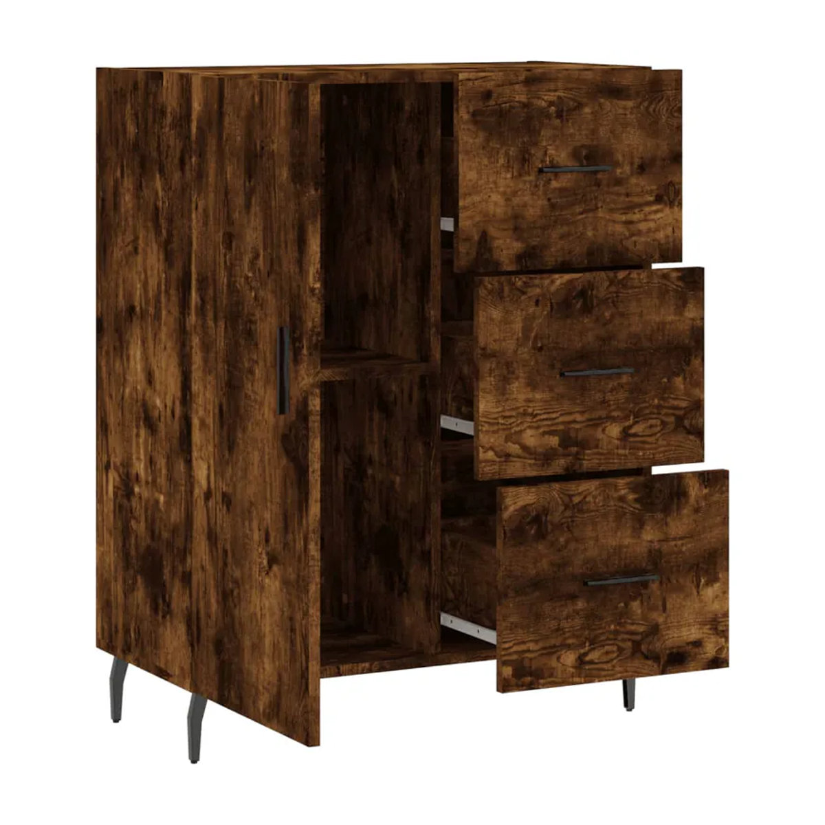 vidaxl Schrank in Geräuchertem Eichen-Design mit brauner Farbe, B/T/H: 69,5 x 34 x 90 cm - Bild 2