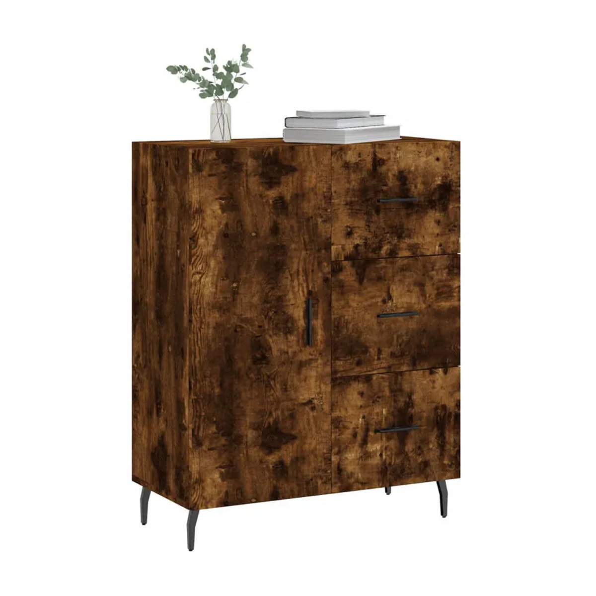 vidaxl Schrank in Geräuchertem Eichen-Design mit brauner Farbe, B/T/H: 69,5 x 34 x 90 cm - Bild 8