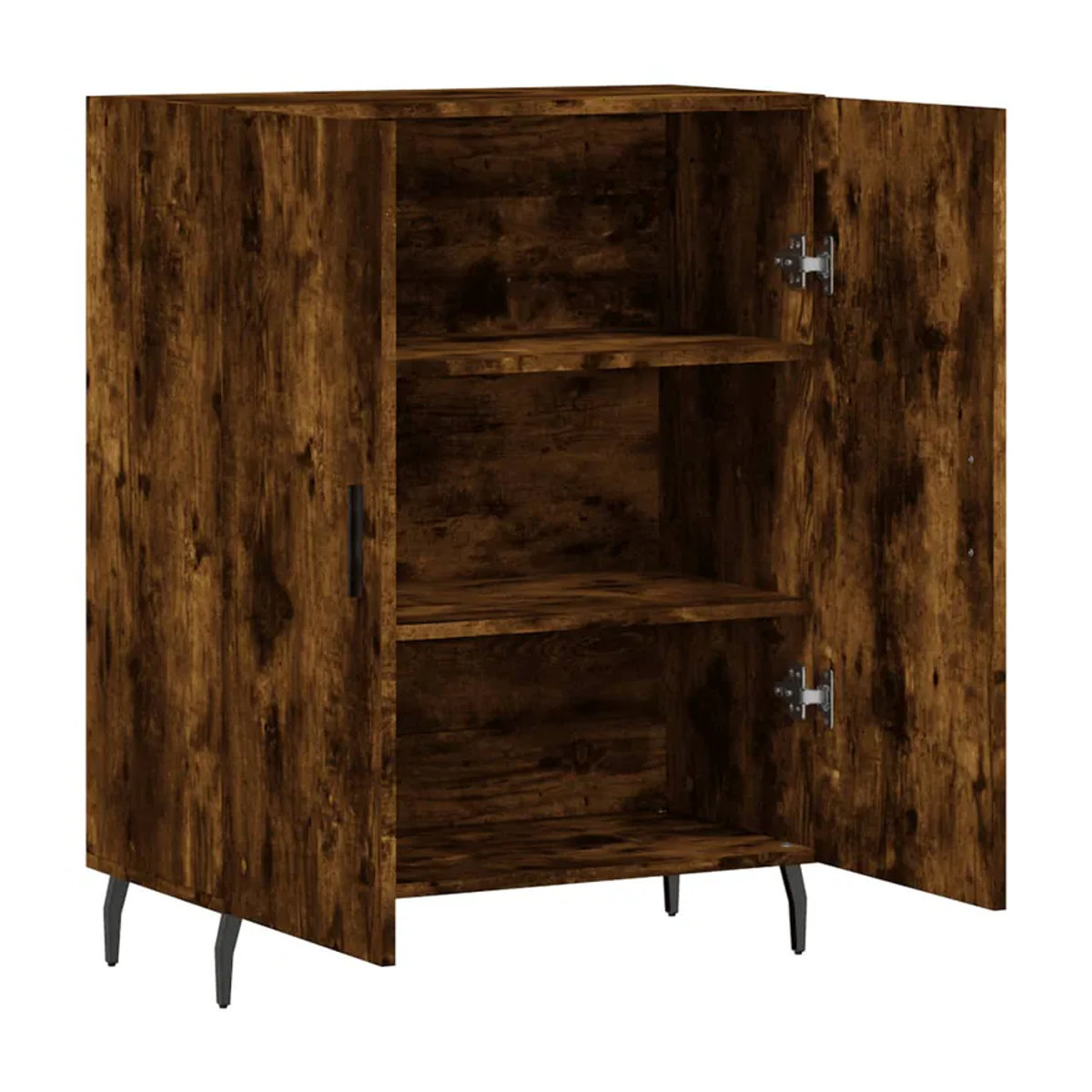 vidaxl Schrank in Geräuchertem Eichen-Look mit Scharniertüren und verstellbaren Regalböden, Braun, B/T/H: 69,5 x 34 x 90 cm - Bild 2