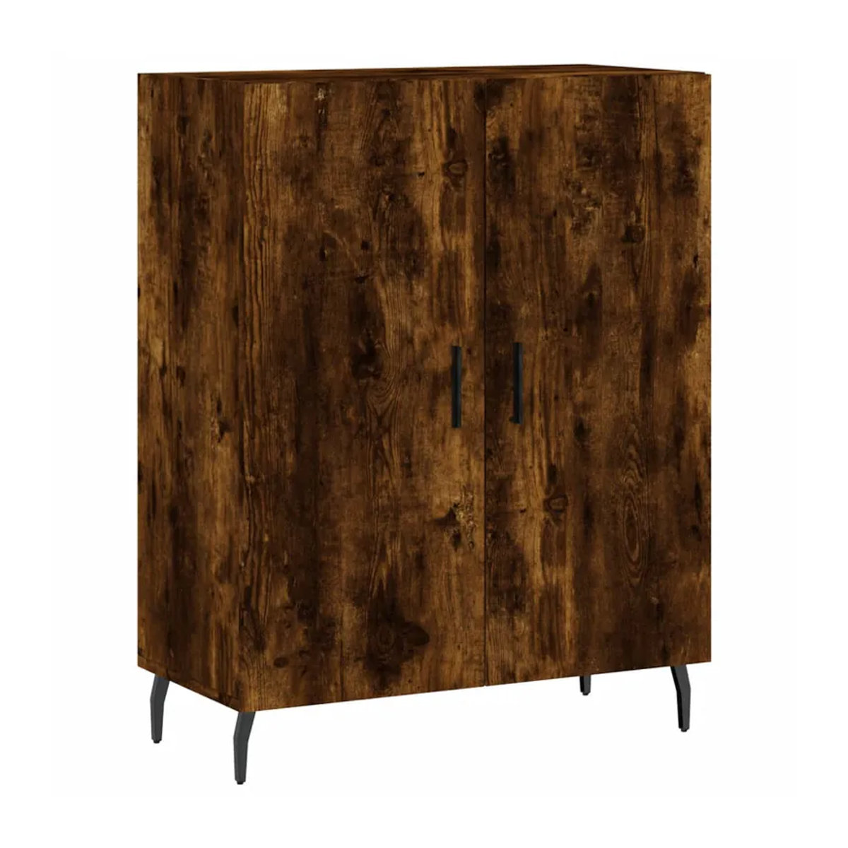 vidaxl Schrank in Geräuchertem Eichen-Look mit Scharniertüren und verstellbaren Regalböden, Braun, B/T/H: 69,5 x 34 x 90 cm - Bild 5