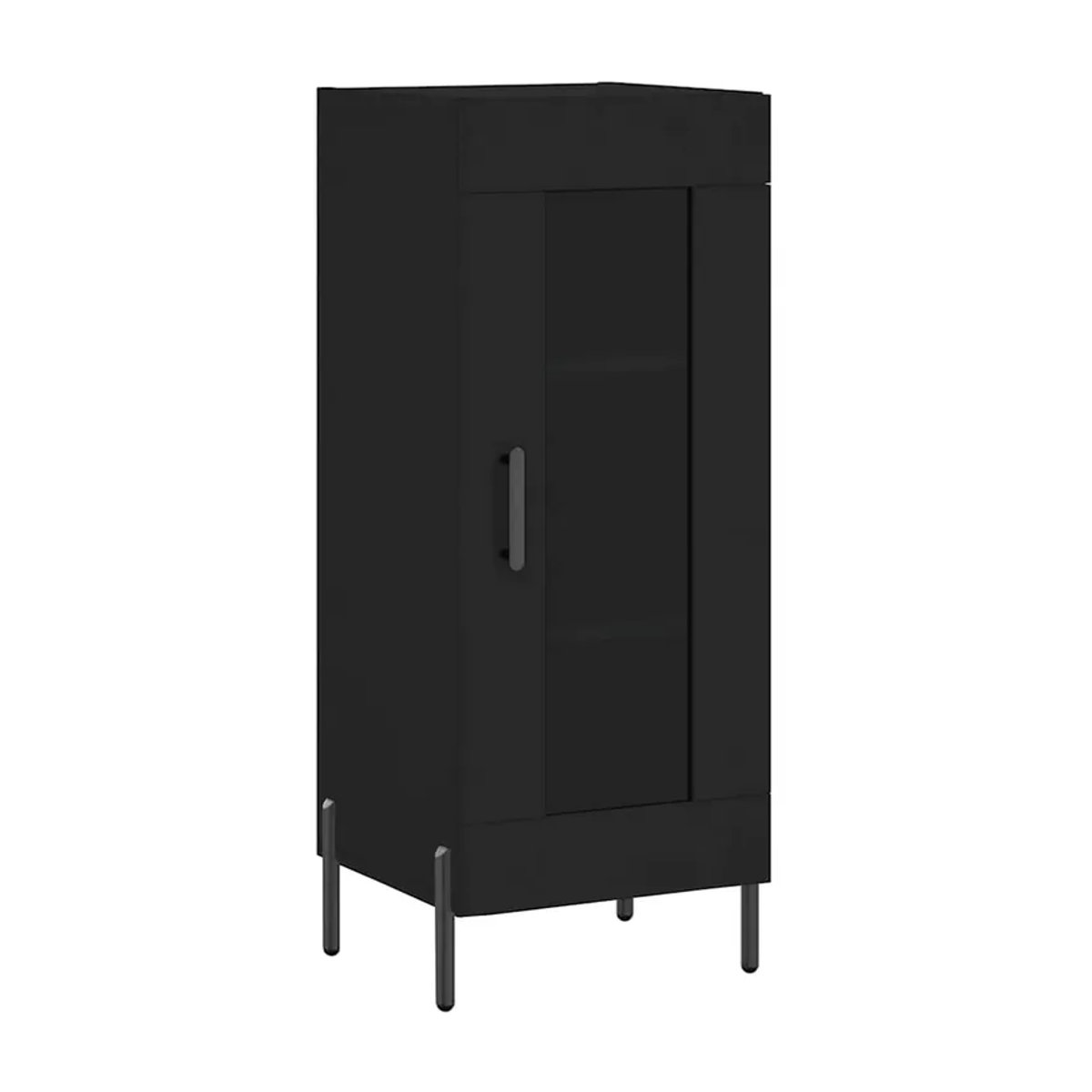 Vidaxl Schrank in Schwarz mit Drehtüren aus Holzwerkstoff und Glas, B/T/H: 34,5 x 34 x 90 cm - Bild 2