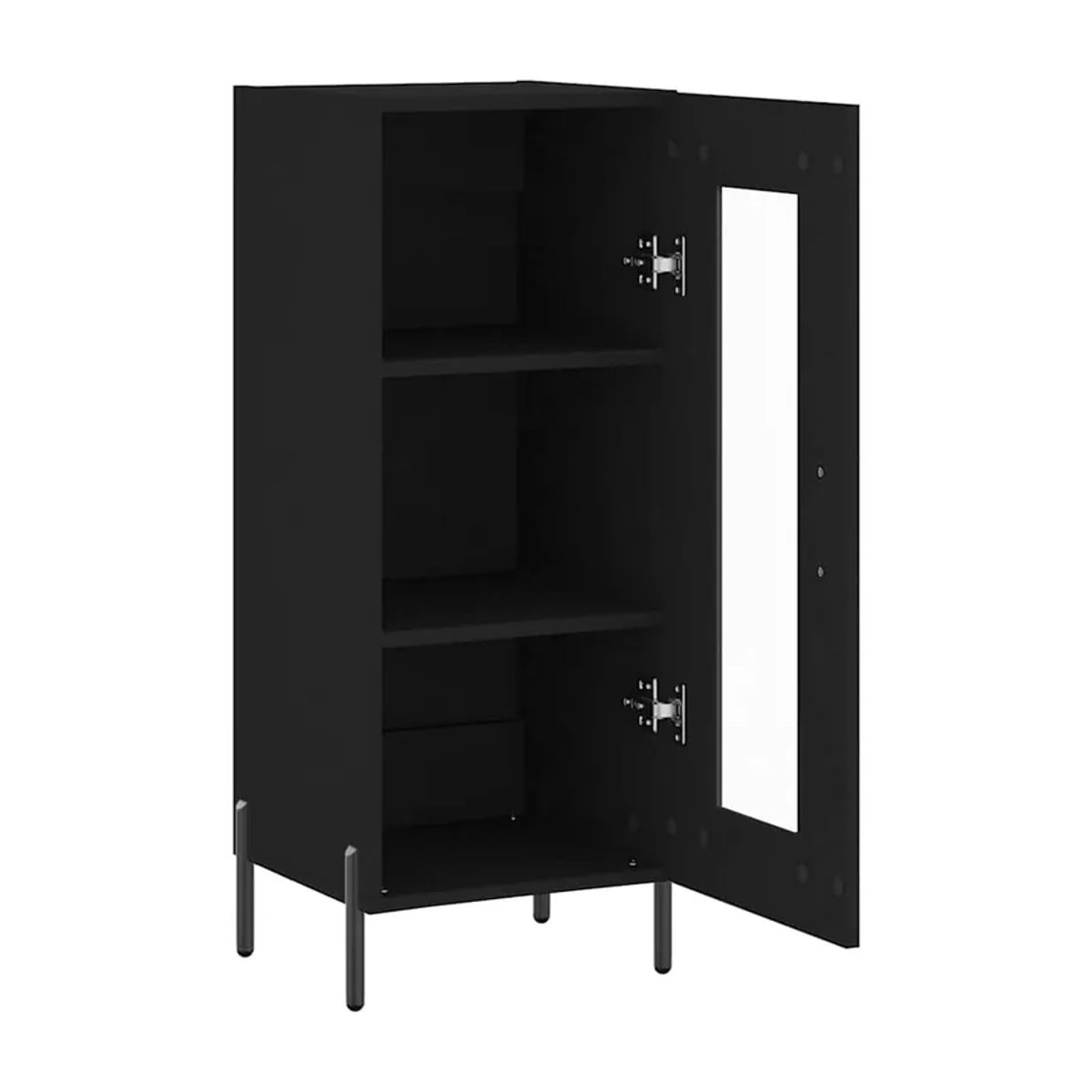 Vidaxl Schrank in Schwarz mit Drehtüren aus Holzwerkstoff und Glas, B/T/H: 34,5 x 34 x 90 cm - Bild 4