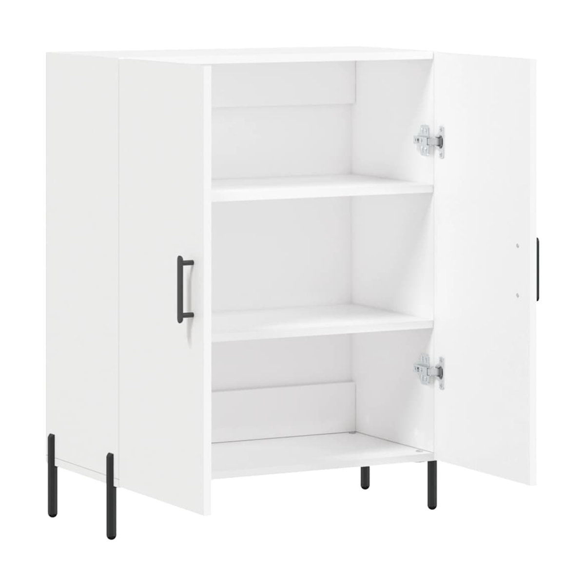 Vidaxl Schrank in Weiß mit Scharniertüren aus Holzwerkstoff und Metall, B/T/H: 69,5 x 34 x 90 cm - Bild 2