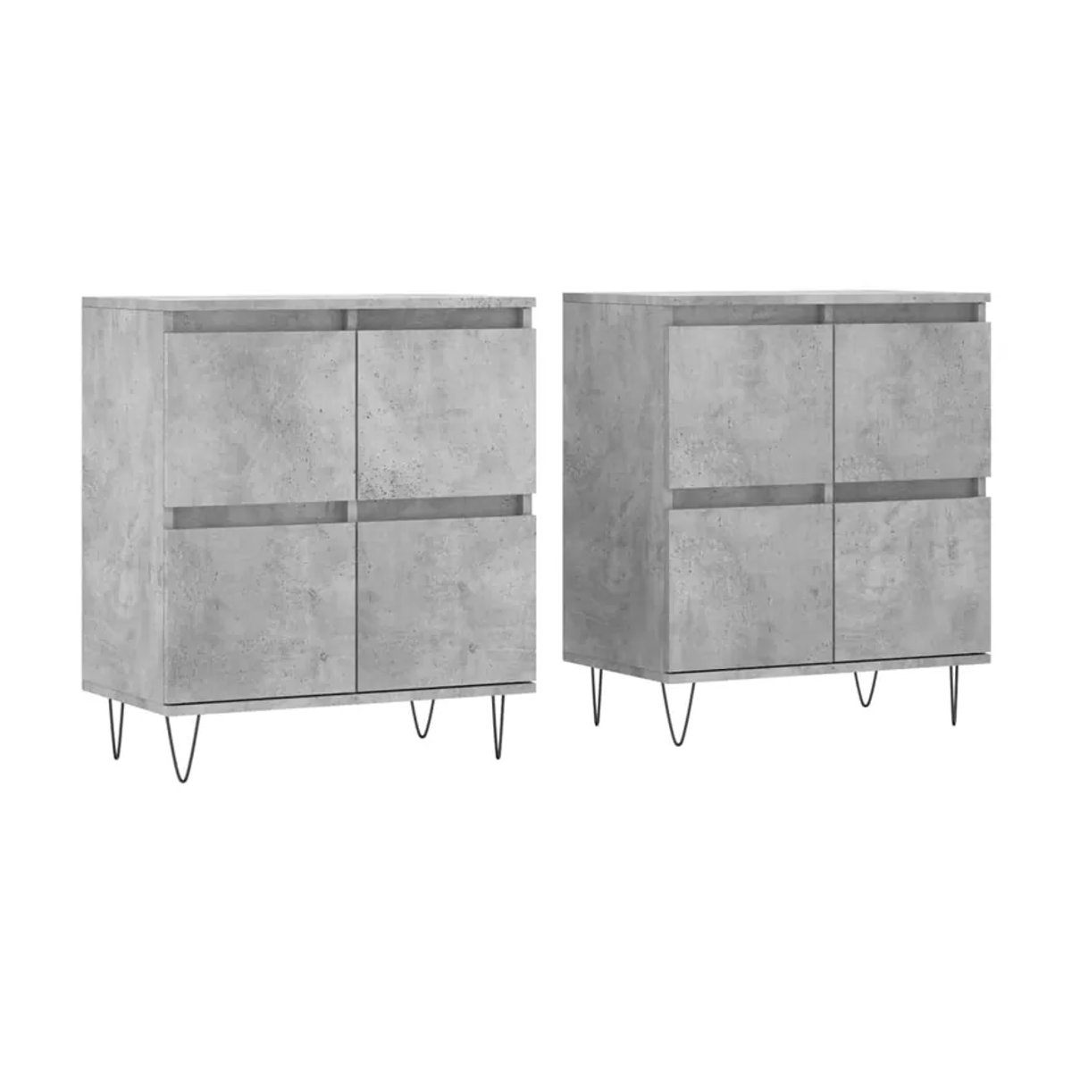 Vidaxl Schränke Set 2 Stück Classic in Beton Grau aus Holzwerkstoff mit Scharniertüren und verstellbaren Regalböden - Bild 3
